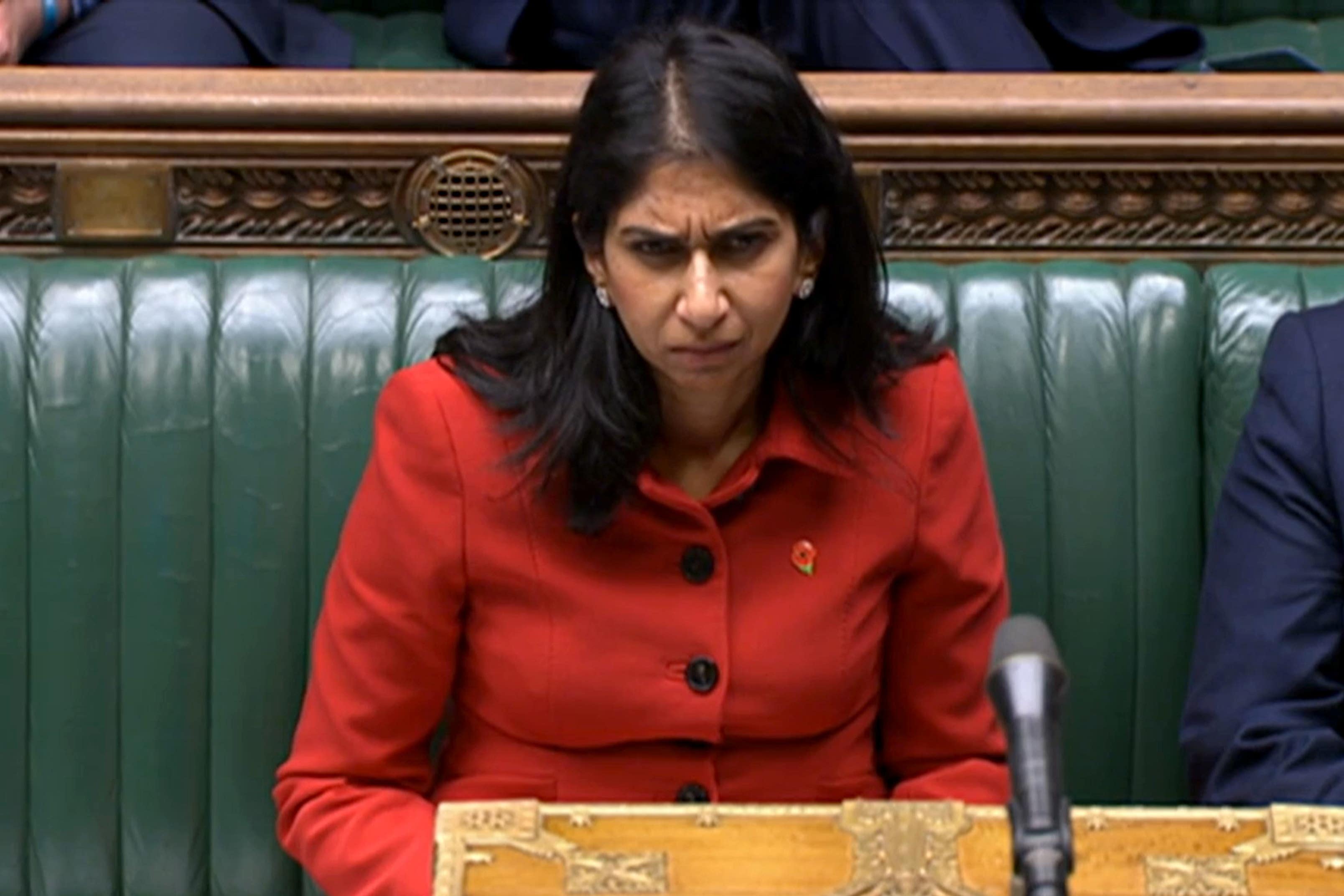 Suella Braverman was accused of making ‘inflammatory’ claims about migrants in the Commons on Monday