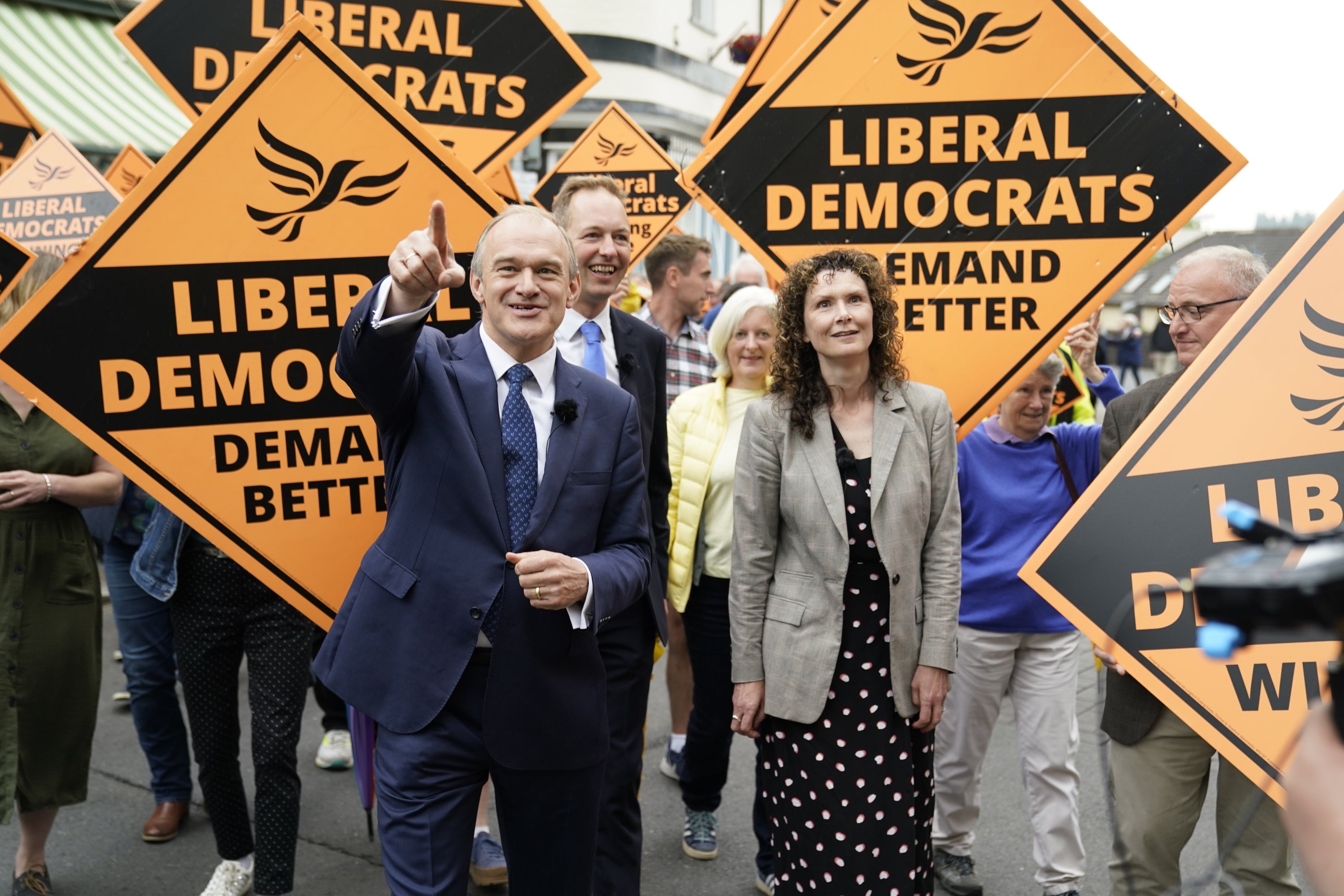 The Lib Dems celebrate victory in in Tiverton & Honiton