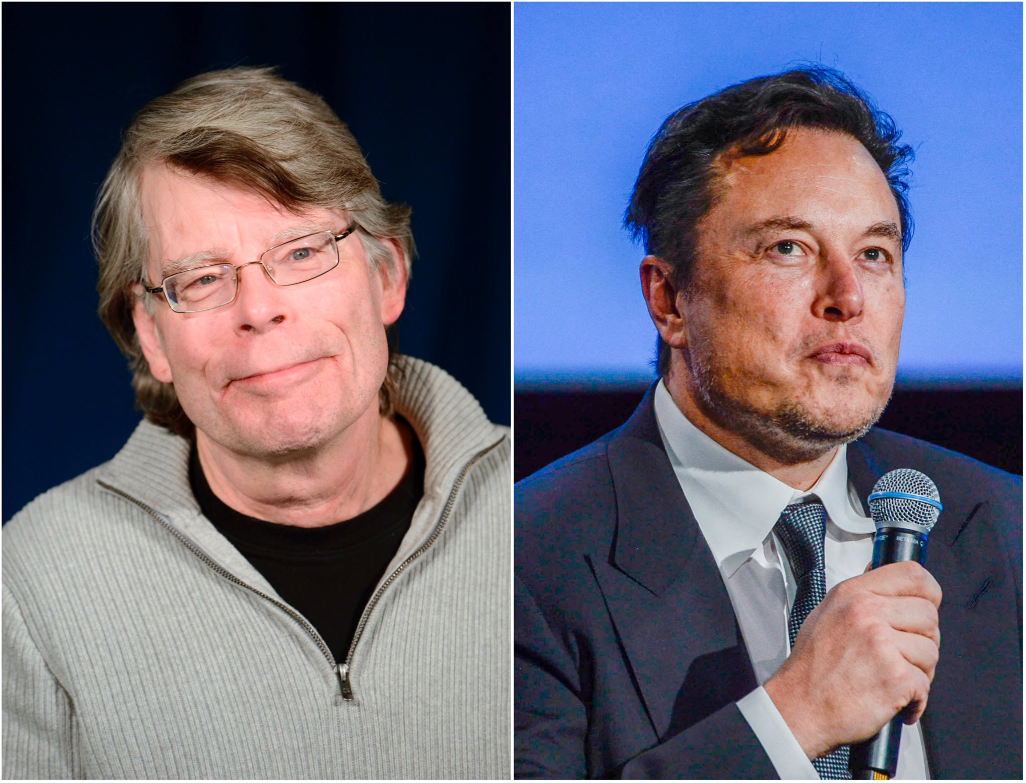 Stephen King (left) and Elon Musk