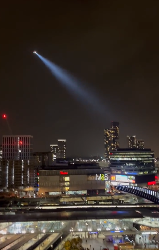 A helicopter overhead Stratford as officers seek to clear area