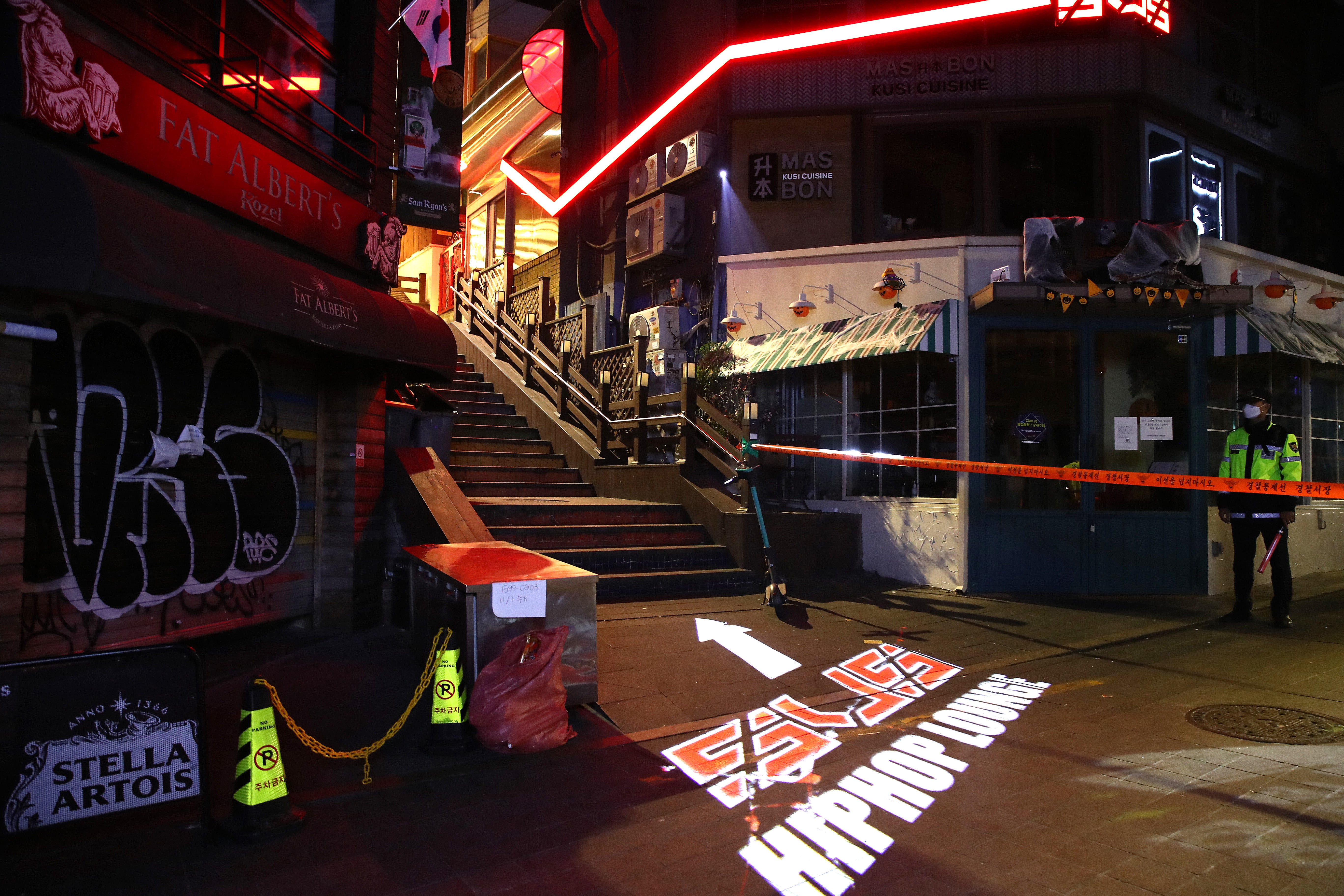 Nearly empty Itaewon district during Halloween day on 31 October 2022 in Seoul, South Korea