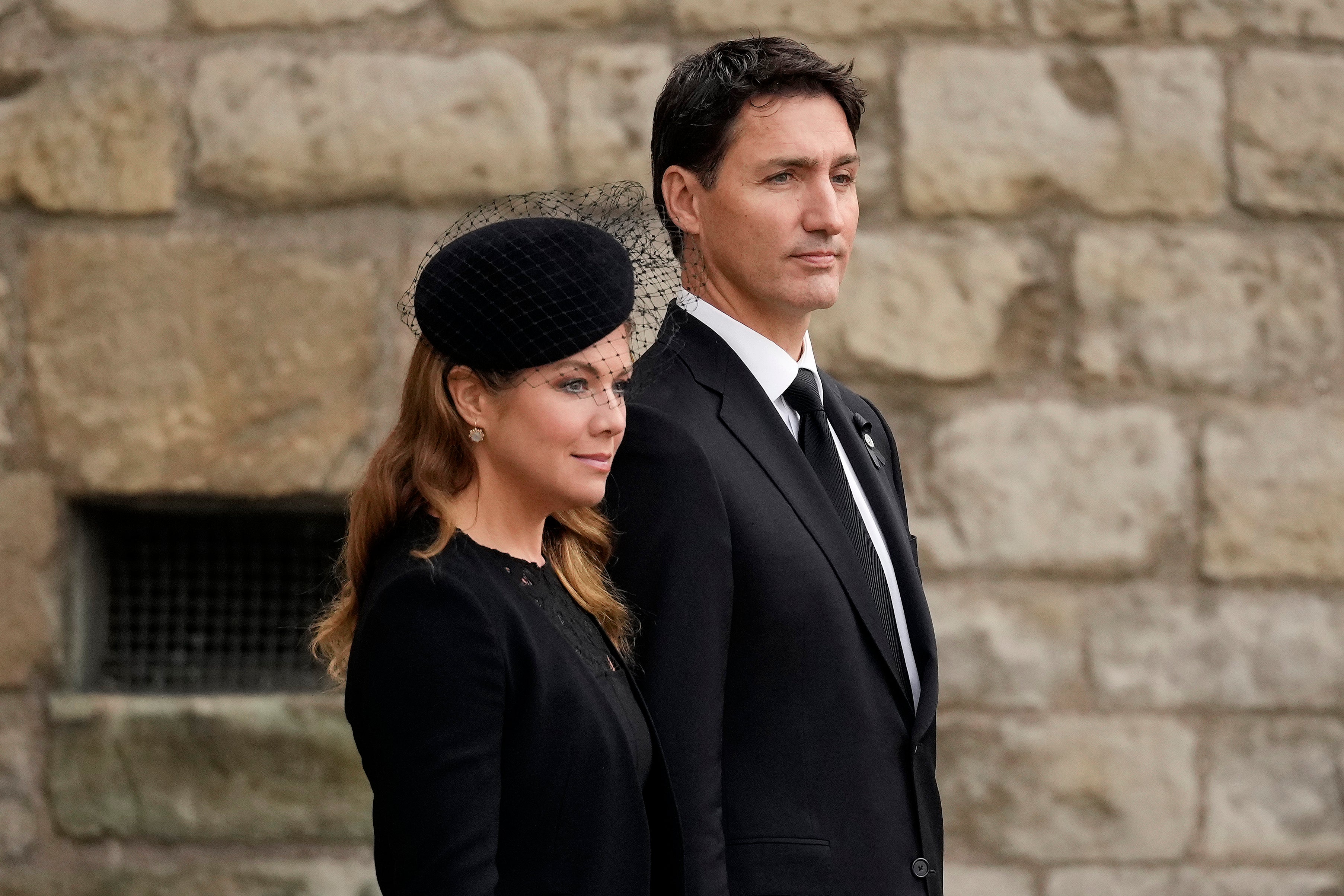 Justin Trudeau, Prime Minister of Canada, and his wife, Sophie, at the funeral of Queen Elizabeth II in September 2022