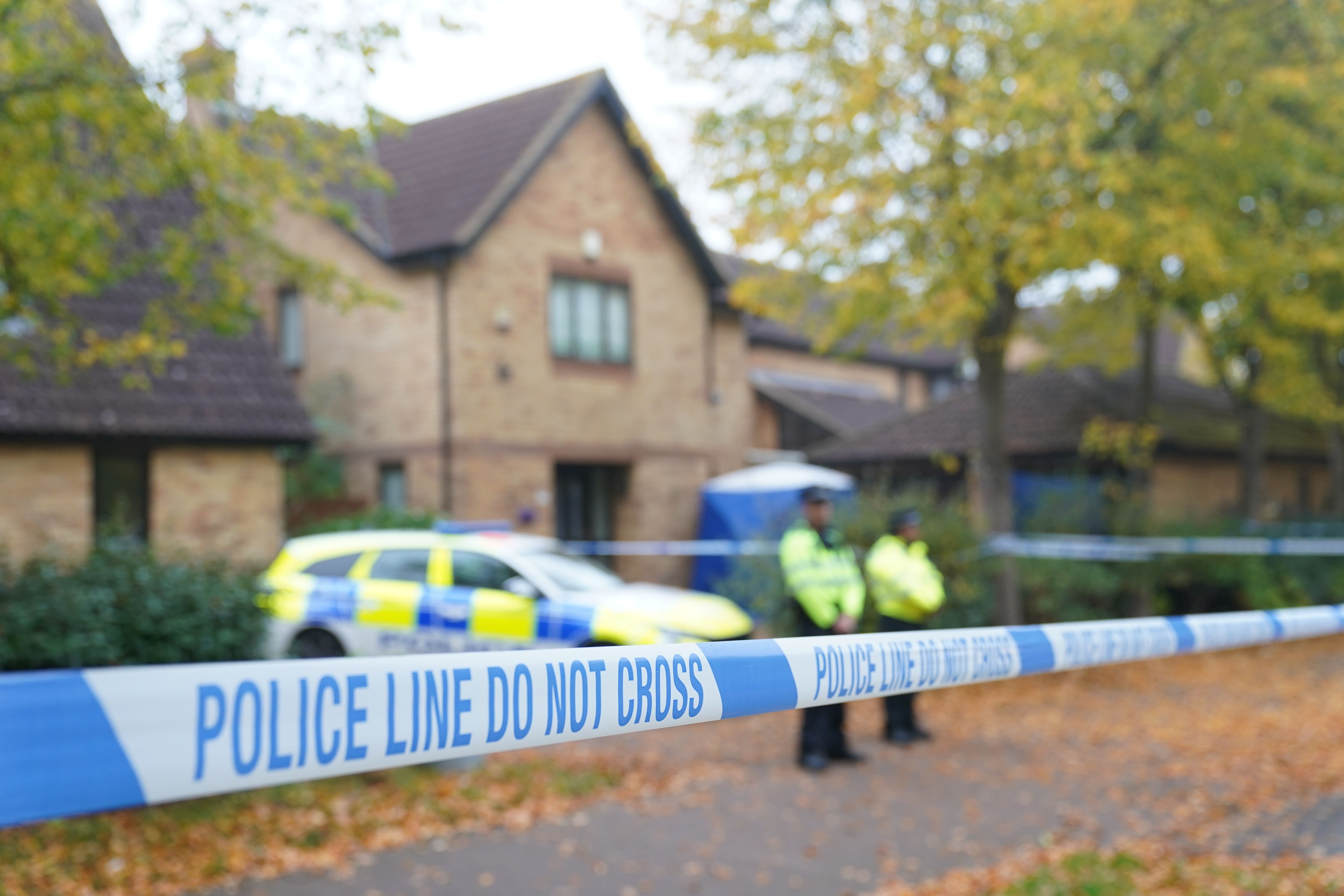 Police at the scene in Loxbeare Drive, Furzton, Milton Keynes (Joe Giddens/PA)