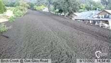 Timelapse of debris flow in San Bernardino mountains amid massive mudslide