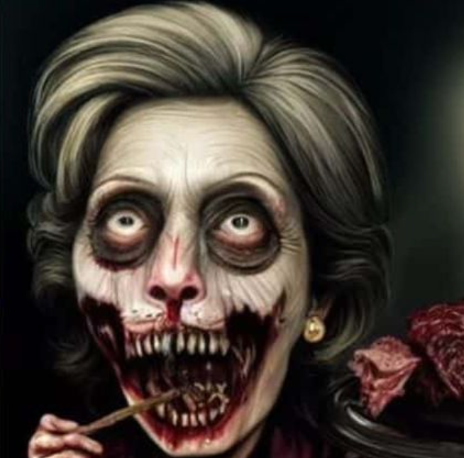 A blog linked to Pelosi assault suspect David DePape featured this image of a ‘zombified’ Hillary Clinton