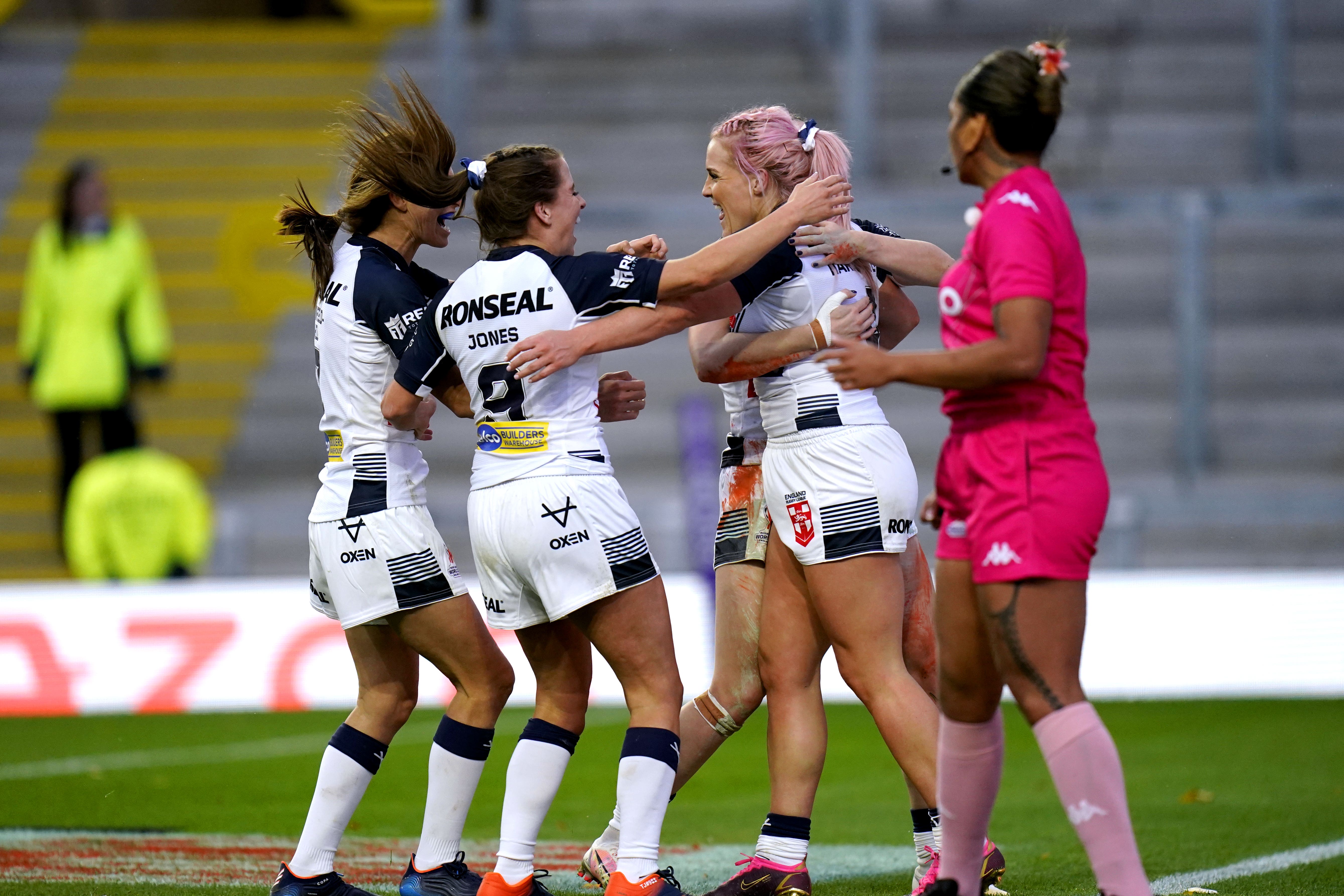 Amy Hardcastle scored a hat-trick as England beat Brazil (Danny Lawson/PA)