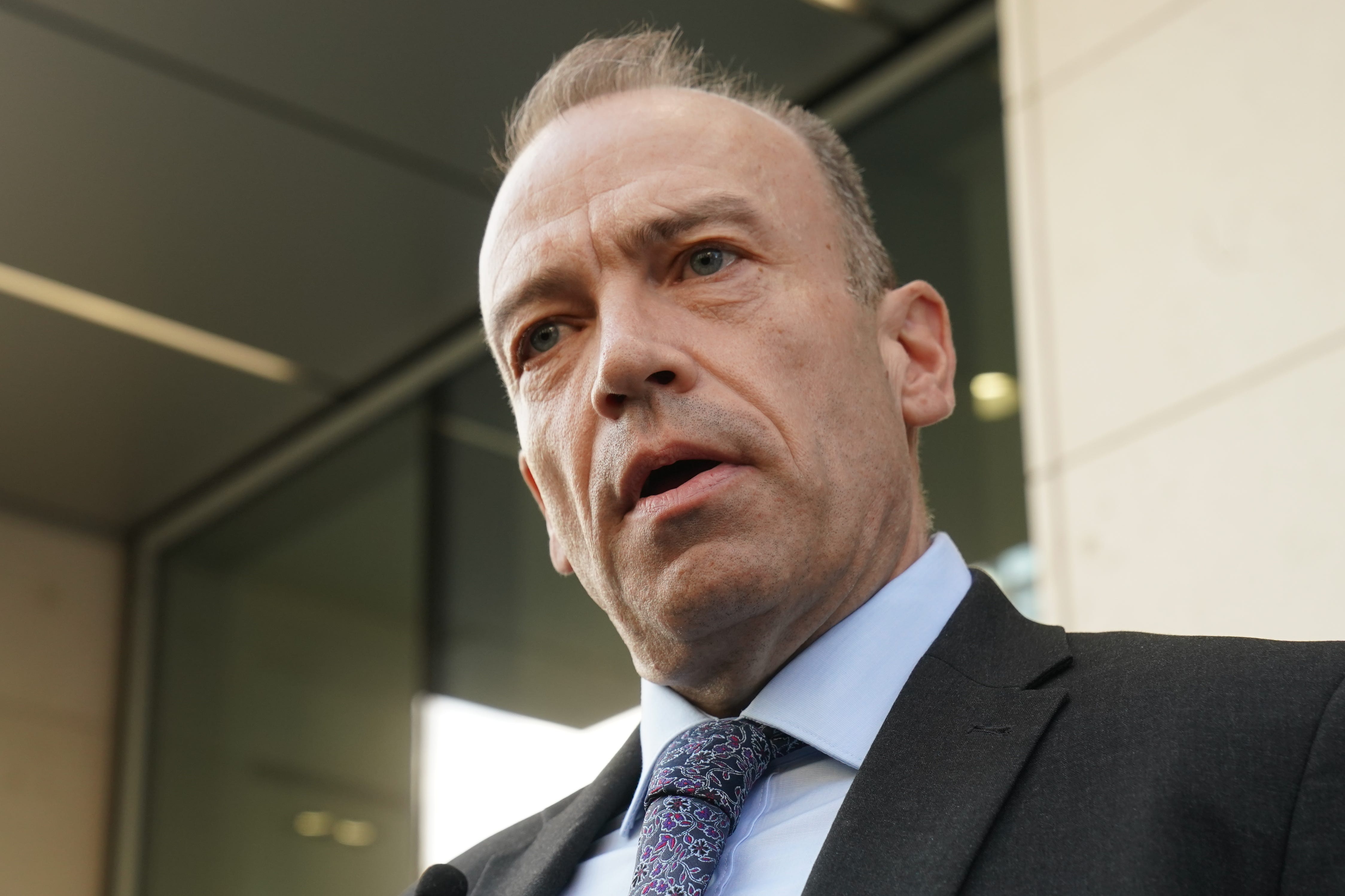 Northern Ireland Secretary Chris Heaton-Harris outside Erskine House, Belfast (Brian Lawless/PA)