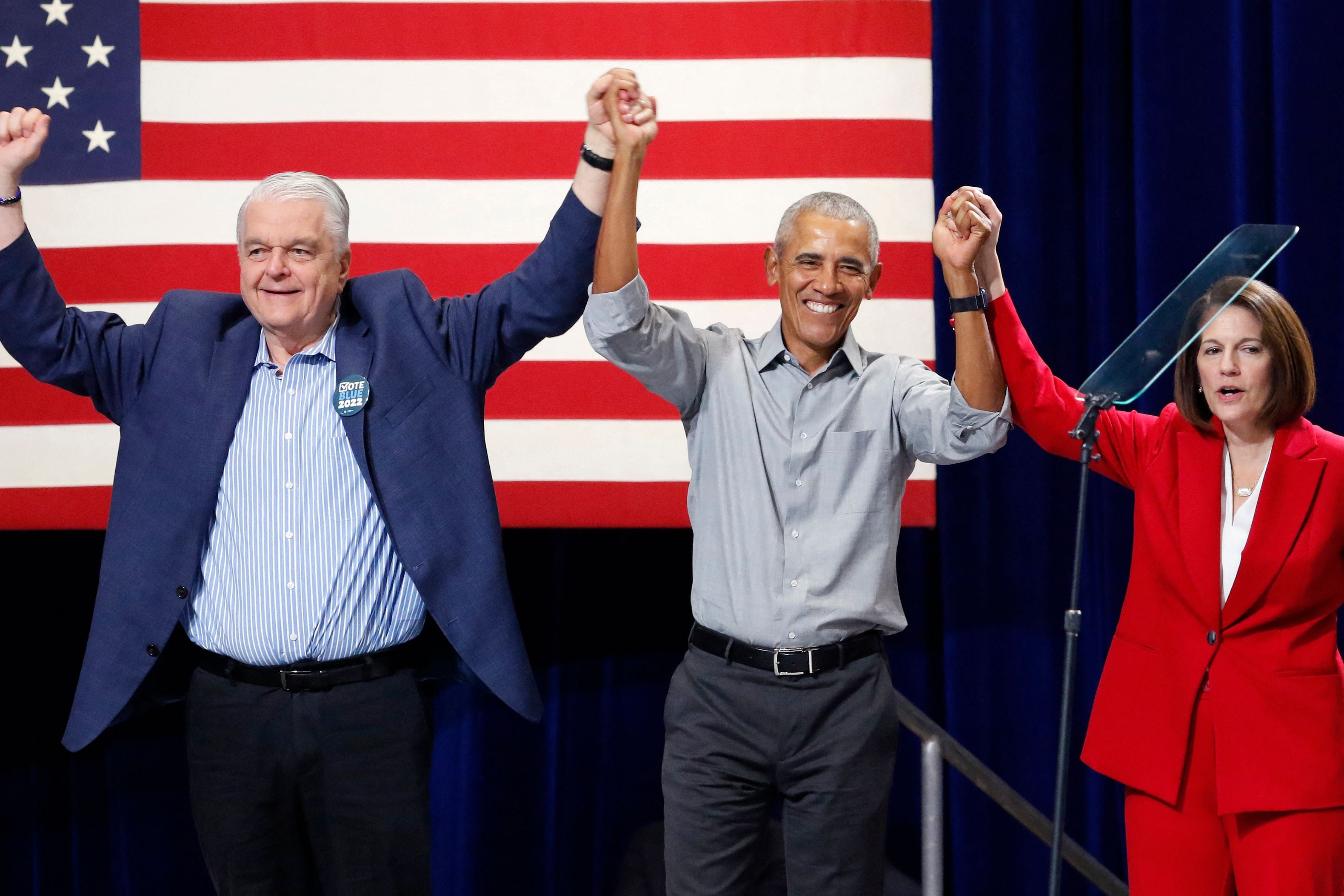 The former US president Barack Obama is on the campaign trail in Nevada to help the Democratic candidates