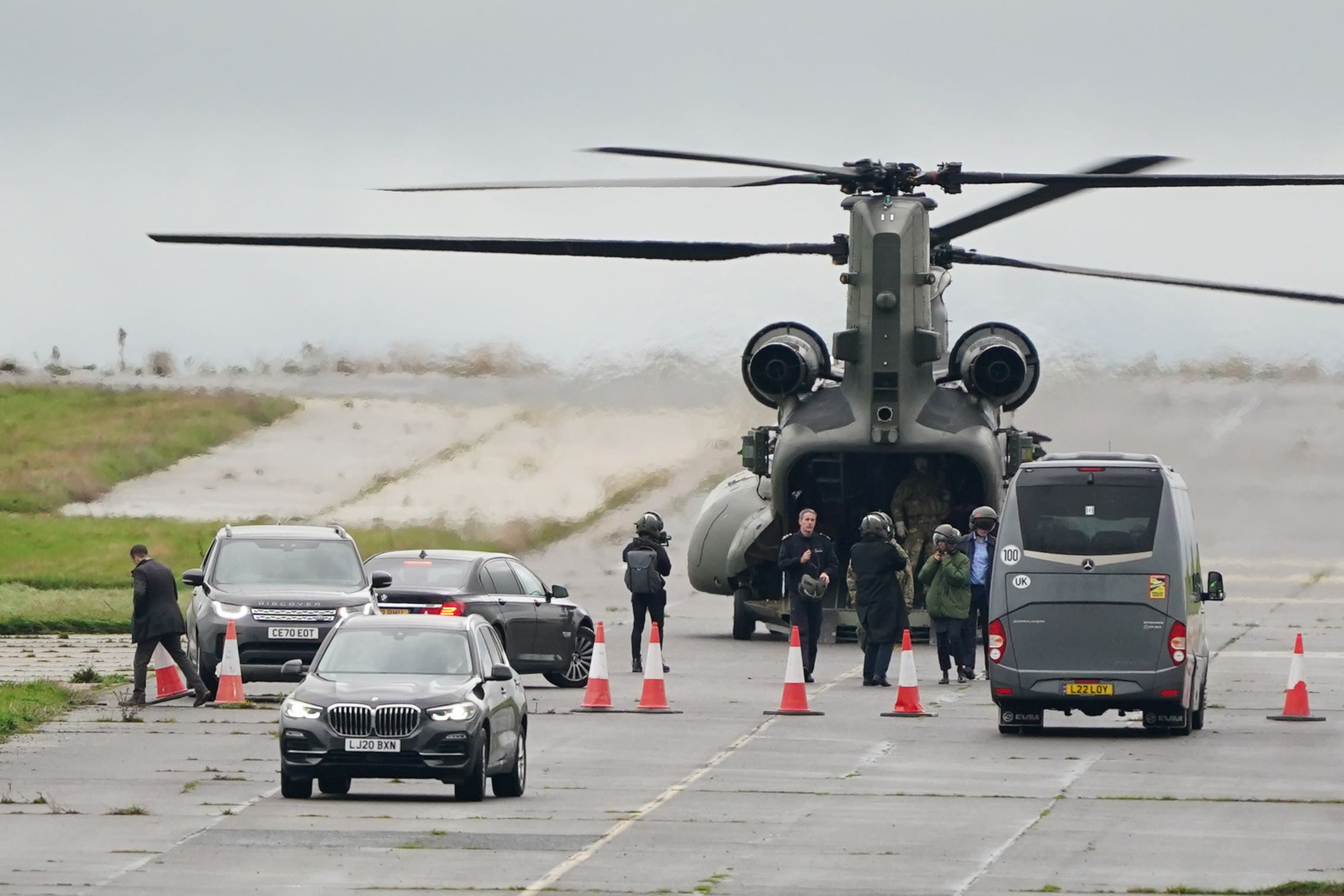 Downing Street has defended the Home Secretary’s use of a military helicopter during her visit to Kent (Gareth Fuller/PA)