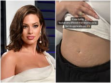 Ashley Graham says she appreciates ‘new tummy’ after birthing twins