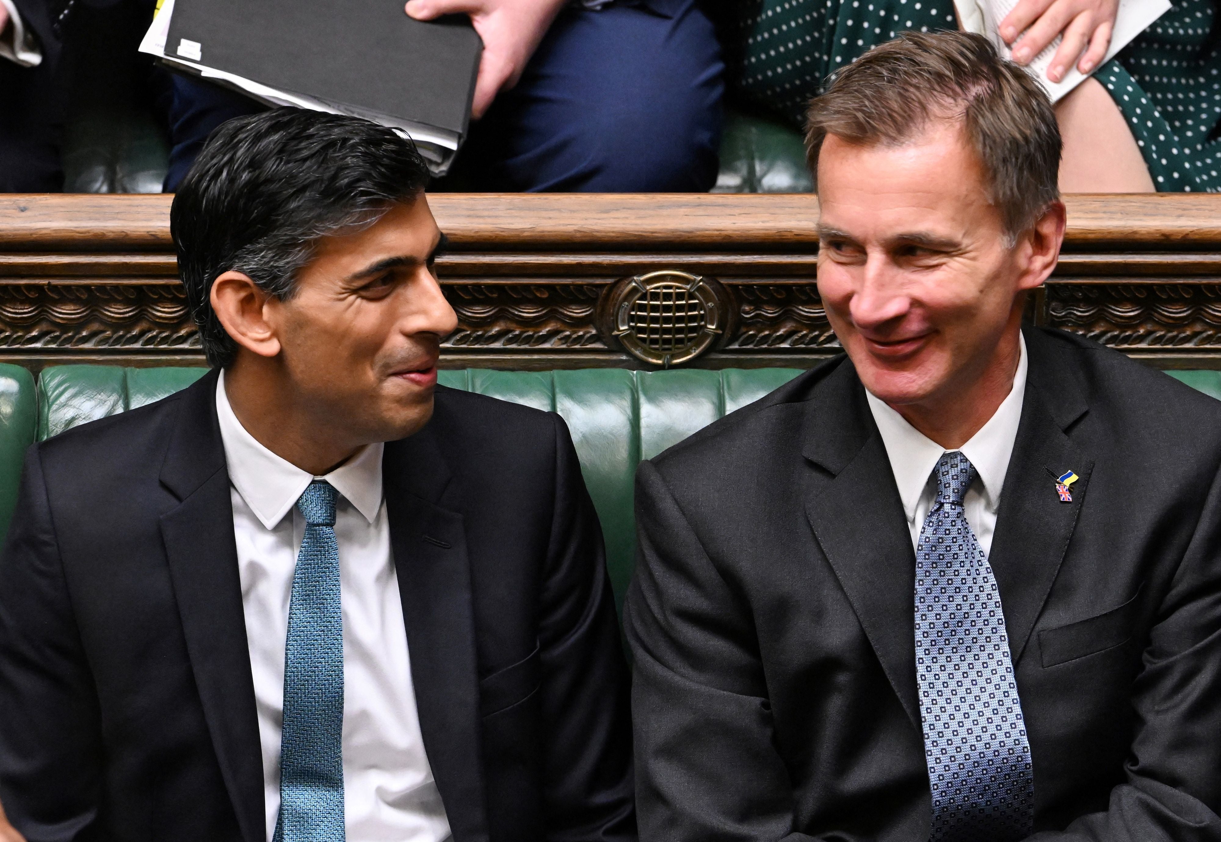 PM Rishi Sunak and chancellor Jeremy Hunt