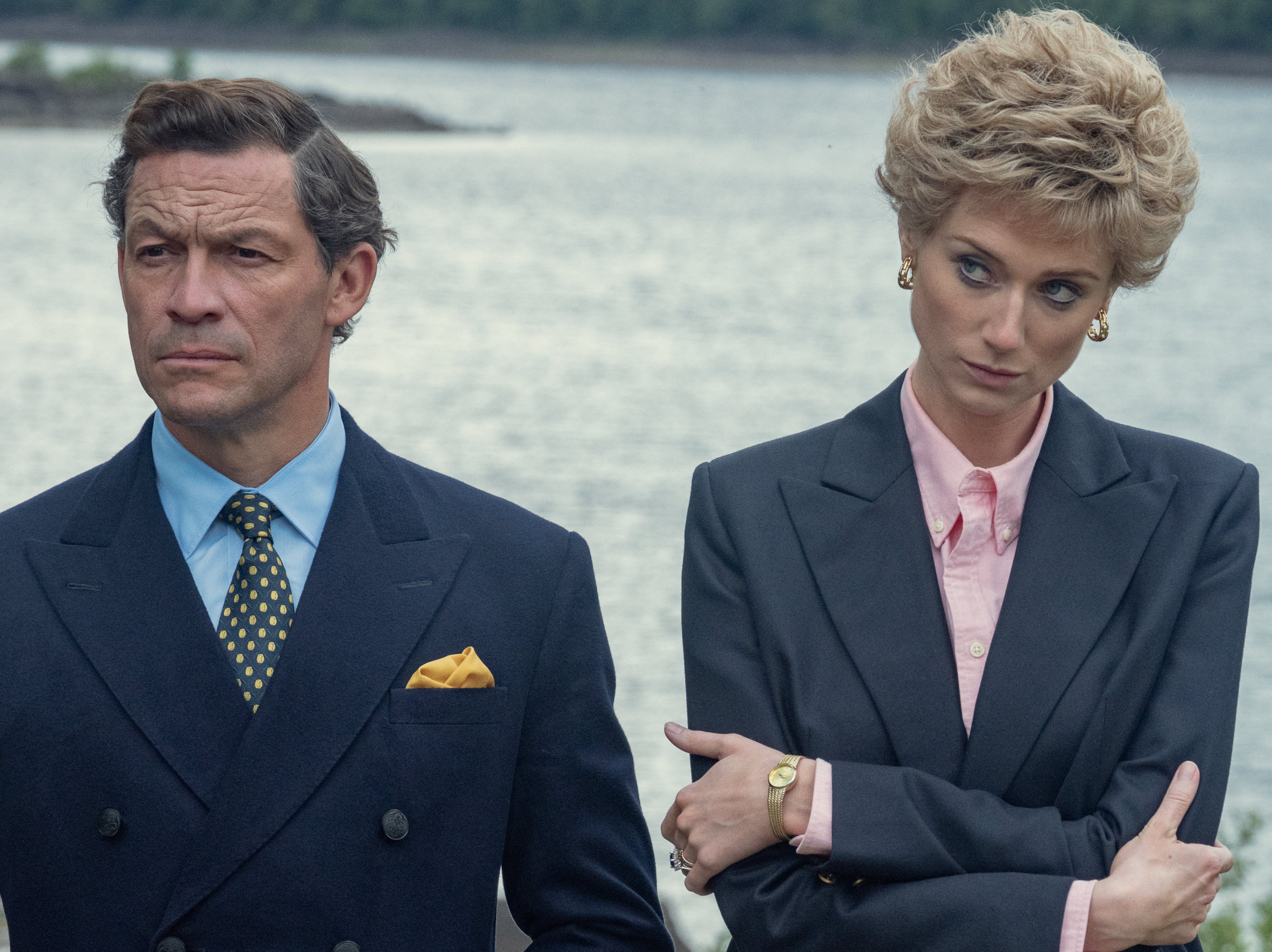 Dominic West and Elizabeth Debicki in ‘The Crown’