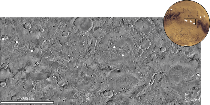 Scientists identified nine locations on Mars with higher concentrations of silicon than expected, hinting at a more complex past for the planet’s crust than once though