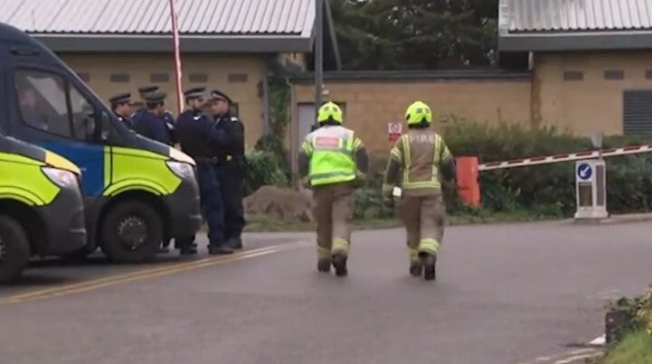 A power outage reportedly sparked a protest which saw around 100 people gather in the exercise yard