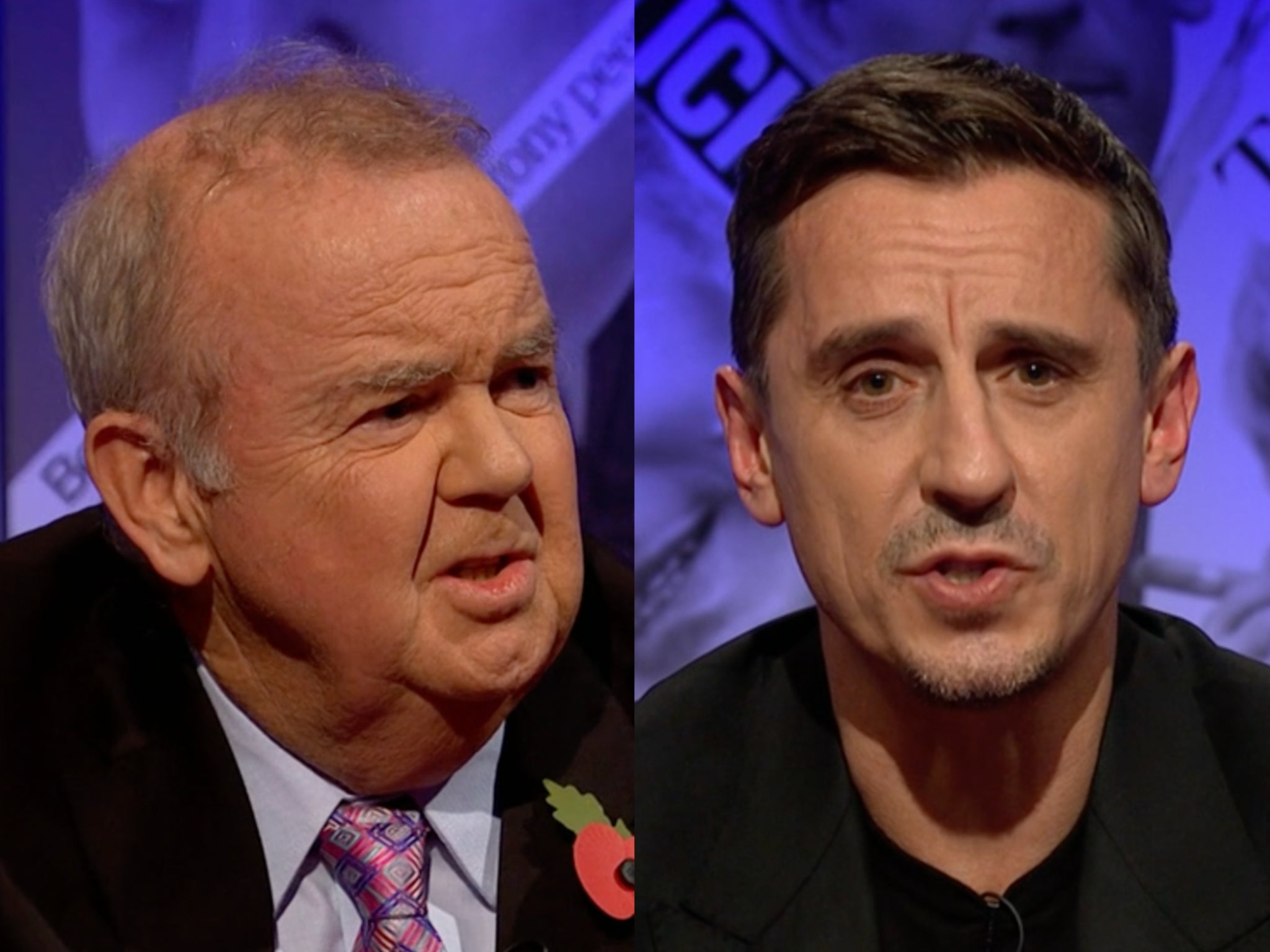 Hislop and Neville clashed