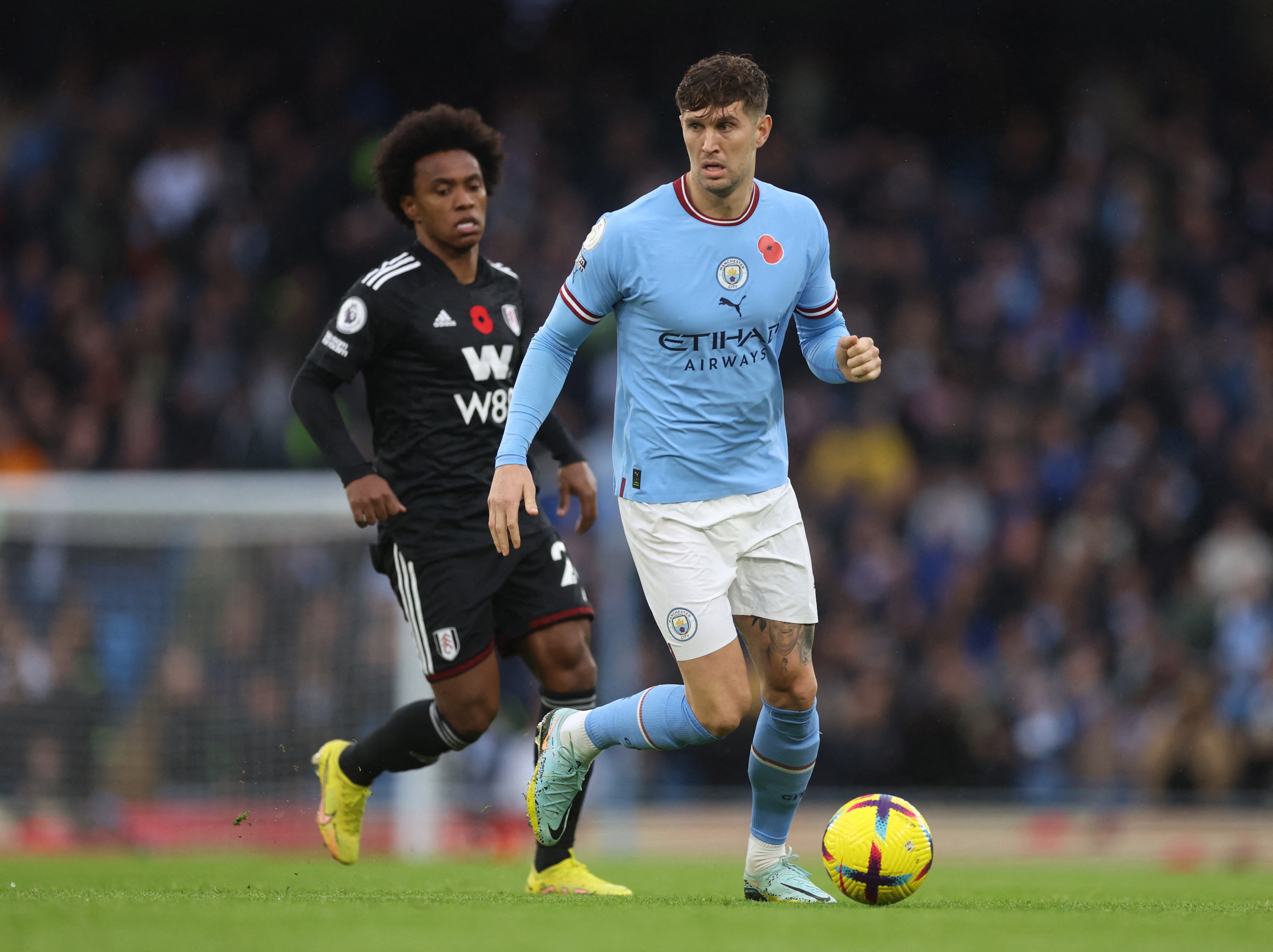 John Stones on the ball for Manchester City