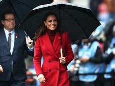 Princess of Wales attends Rugby League World Cup quarter-final in Alexander McQueen