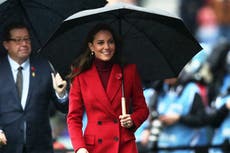 Princess of Wales attends Rugby League World Cup quarter-final in Alexander McQueen