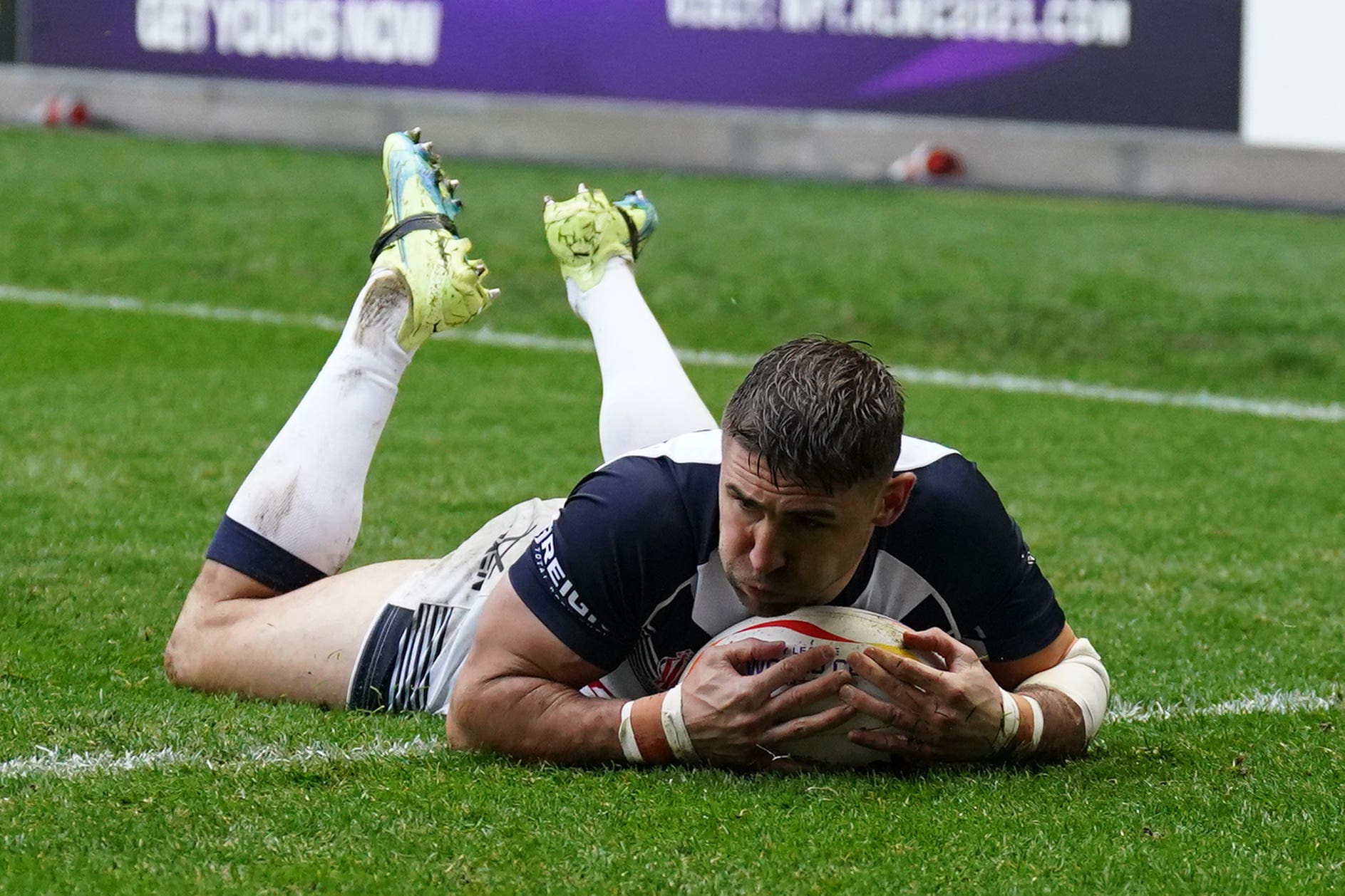 Tommy Makinson crossed for five tries for England (Tim Goode/PA)