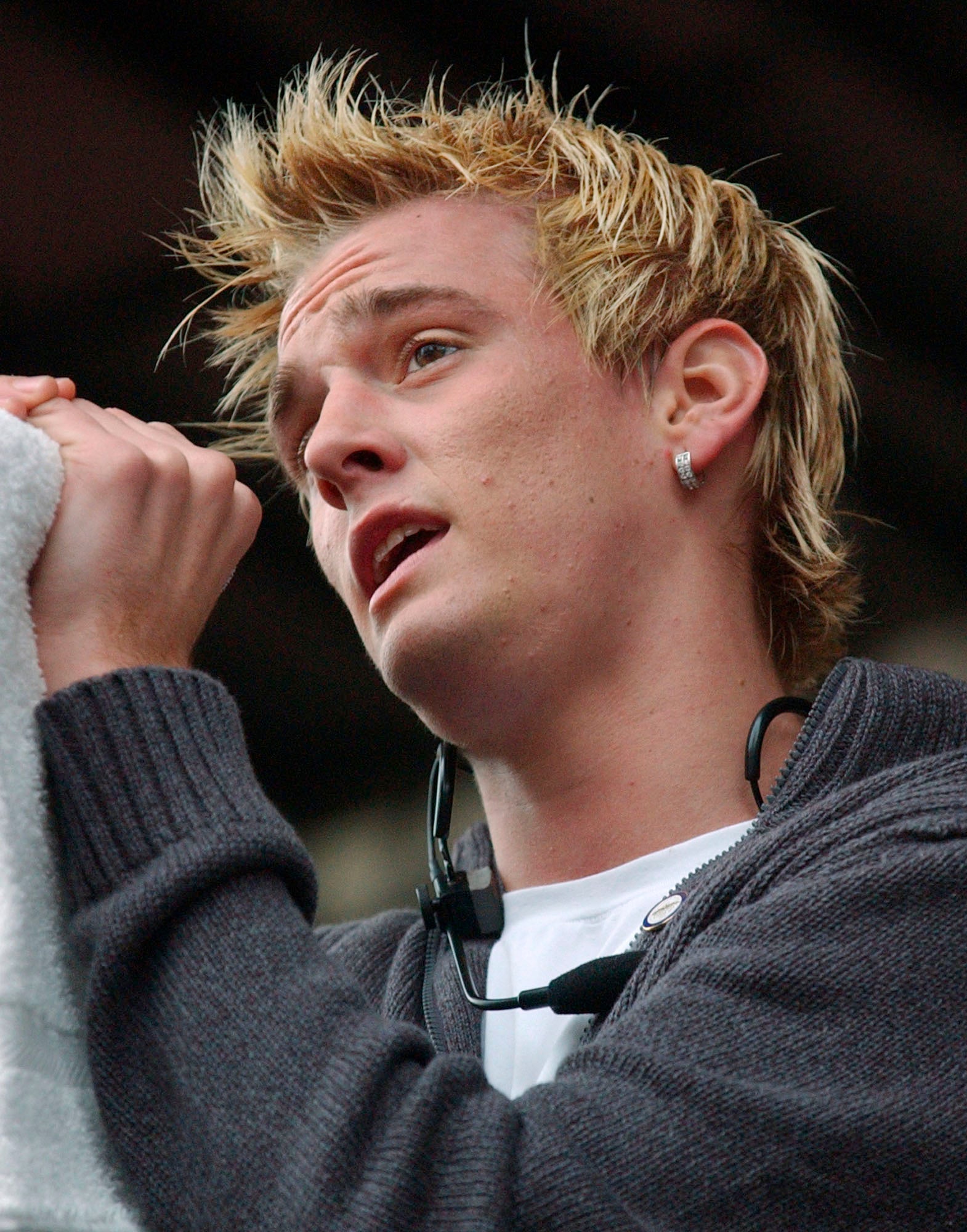 Aaron Carter sings to a crowd during a First Night celebration at Government Center, on Dec. 31, 2004, in Boston