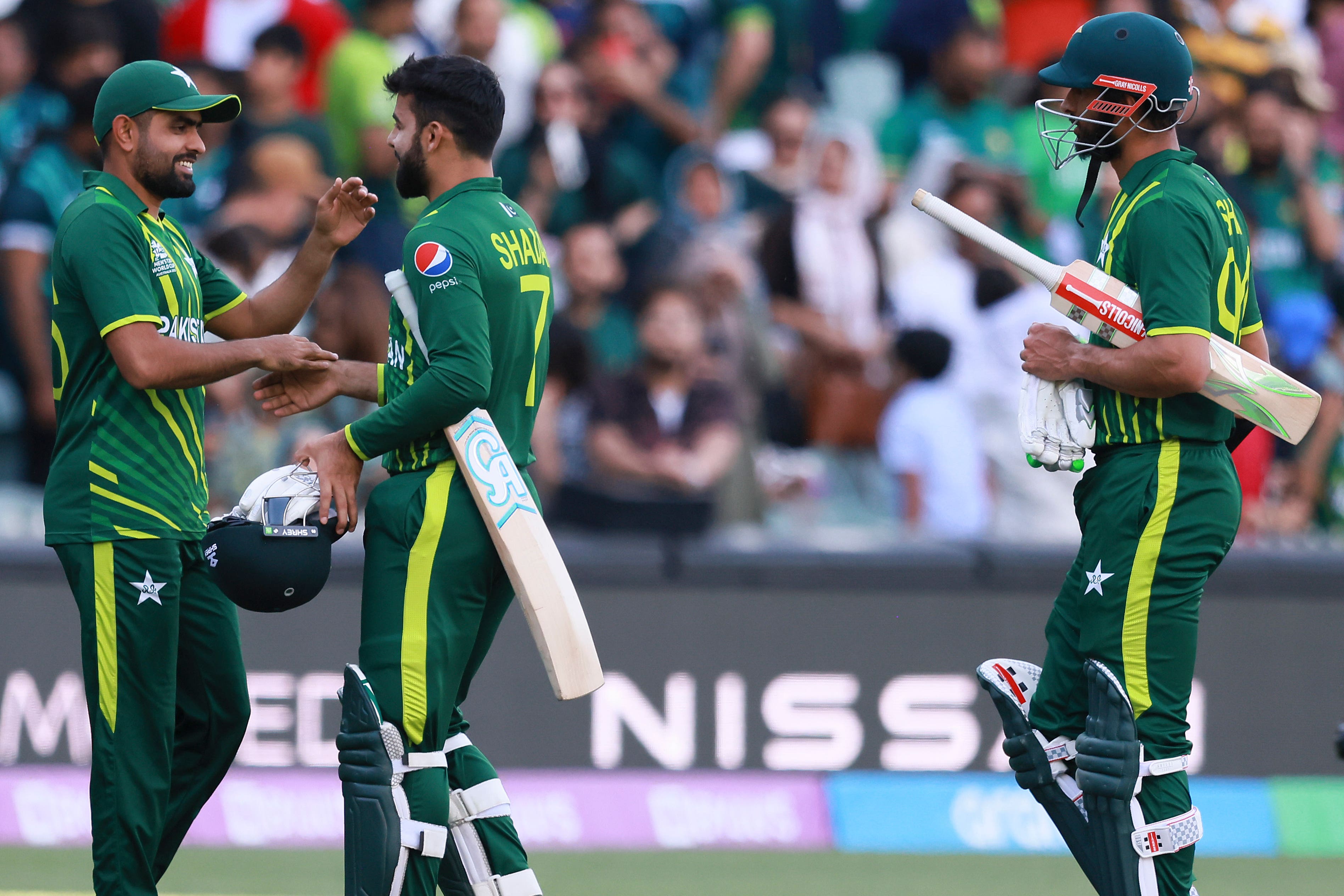 Pakistan are into the T20 World Cup semi-finals (James Elsby/AP)