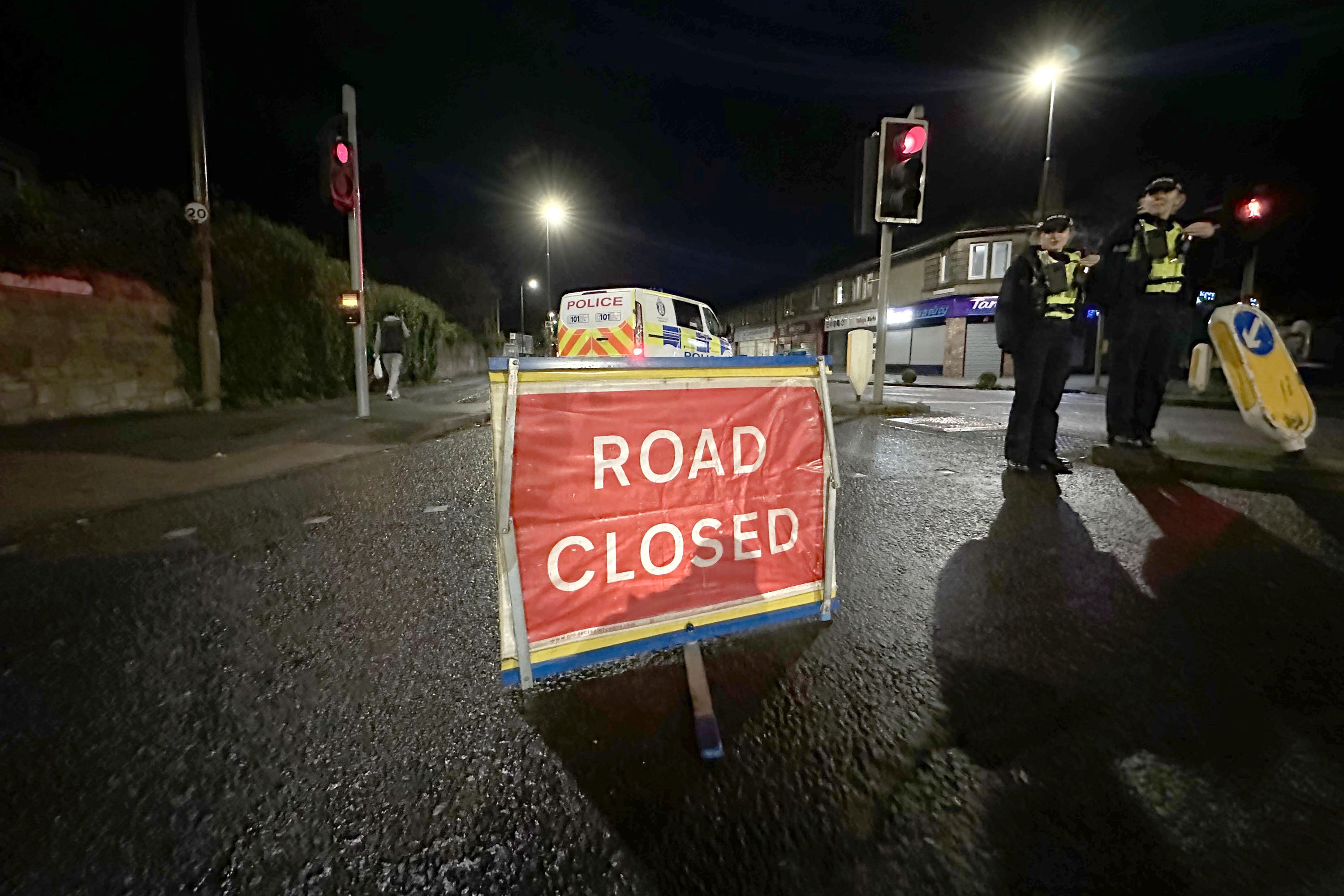 The scene in the Niddrie area of Edinburgh on Saturday night after a serious disturbance (Dan Barker/PA)