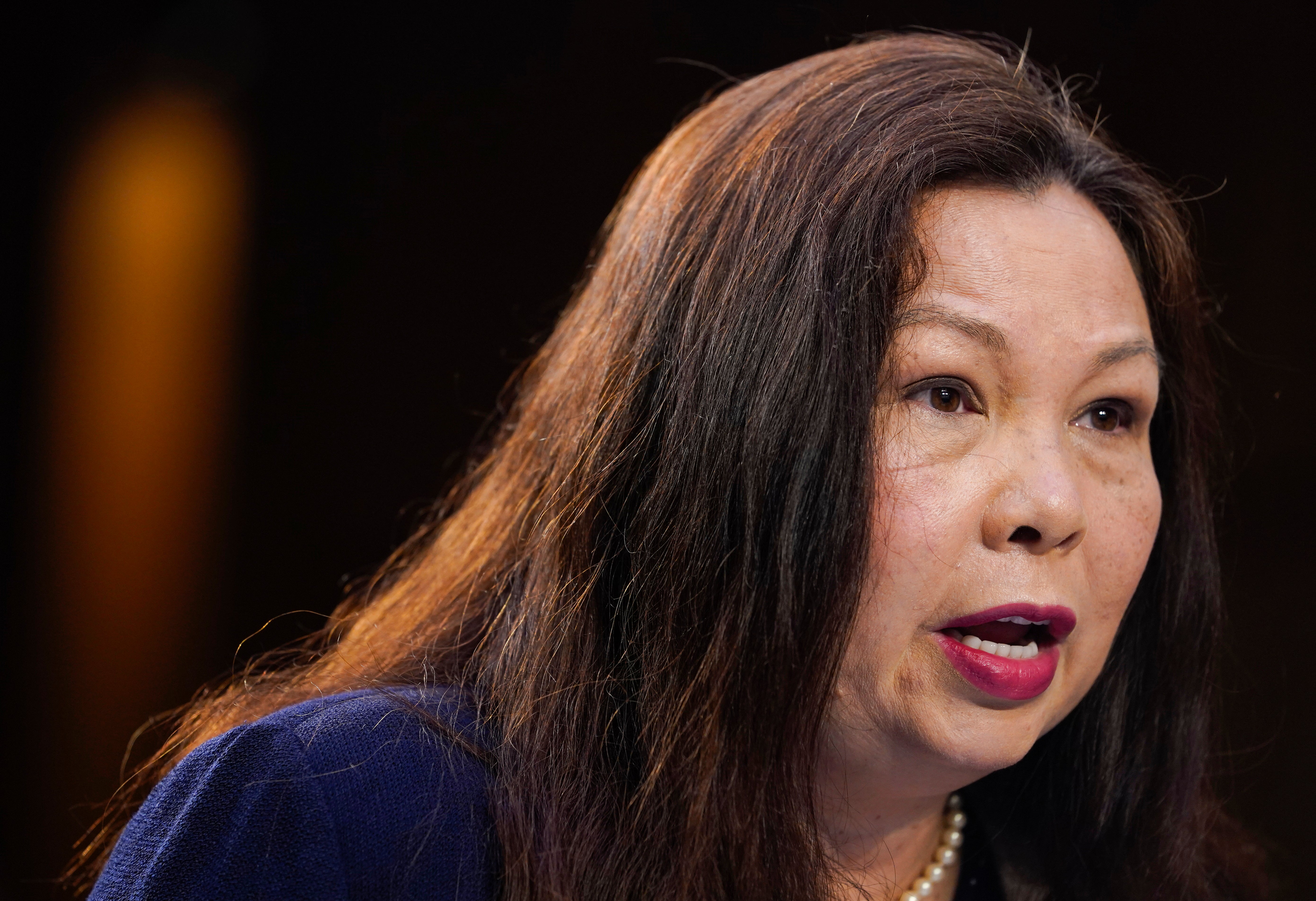 U.S. Sen. Tammy Duckworth, D-Ill., speaks during a Senate Judiciary Committee hearing on Capitol Hill in Washington