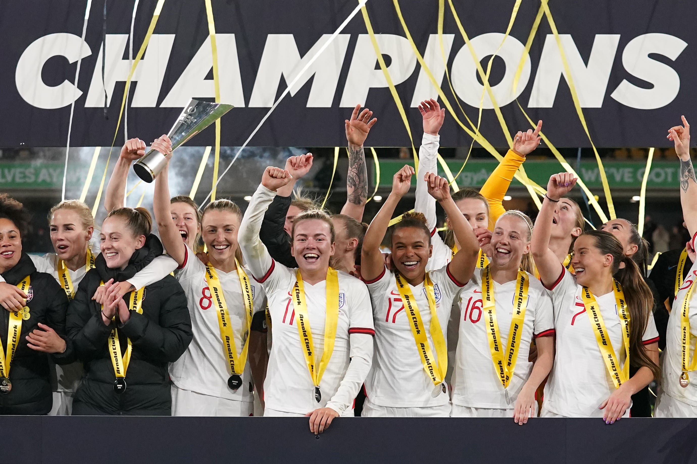 England won the inaugural Arnold Clark Cup in February (Nick Potts/PA).