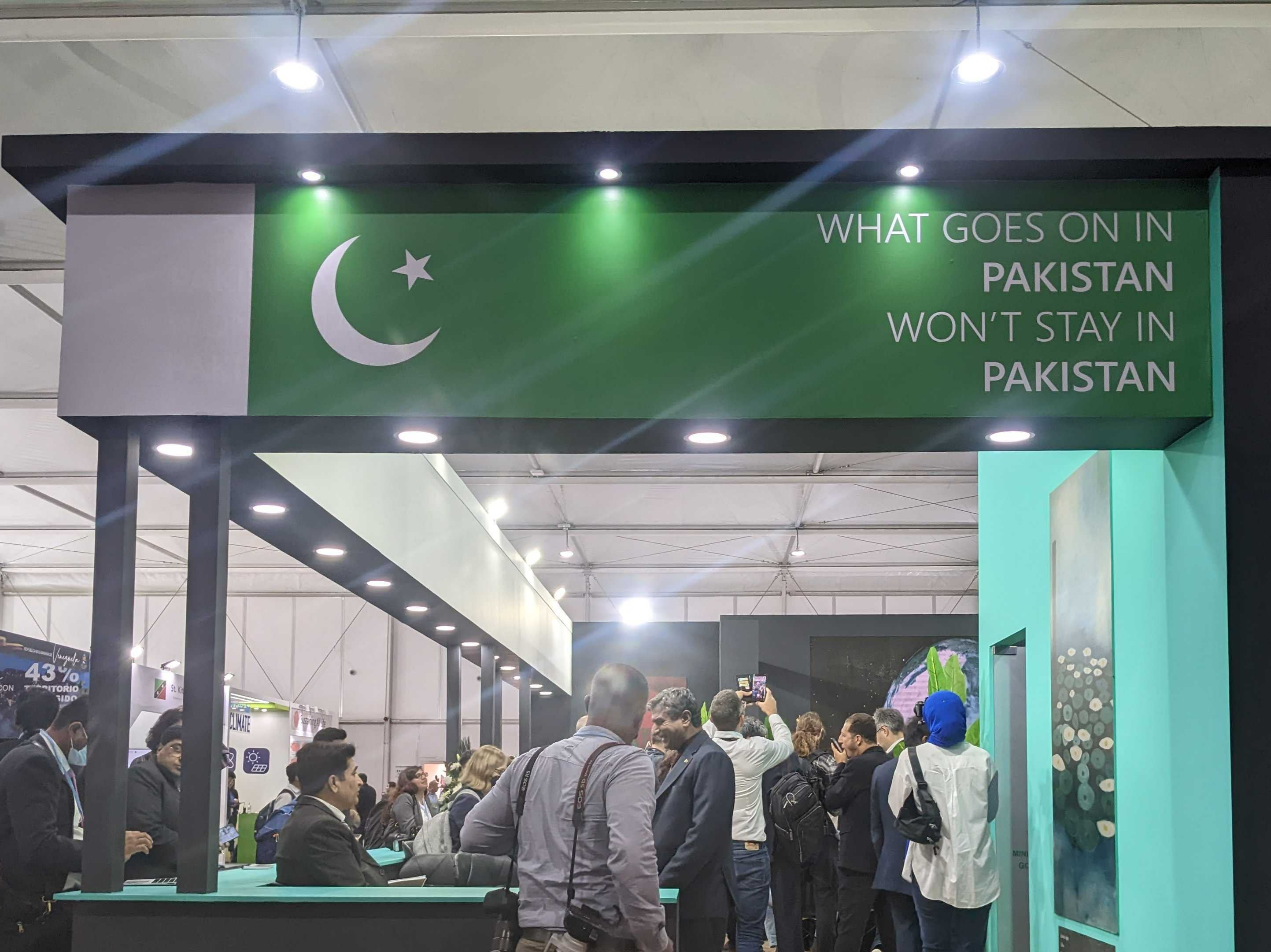 ‘What goes on Pakistan won’t stay in Pakistan’ Islamabad’s pavilion at the Cop27 summit displays a bleak message