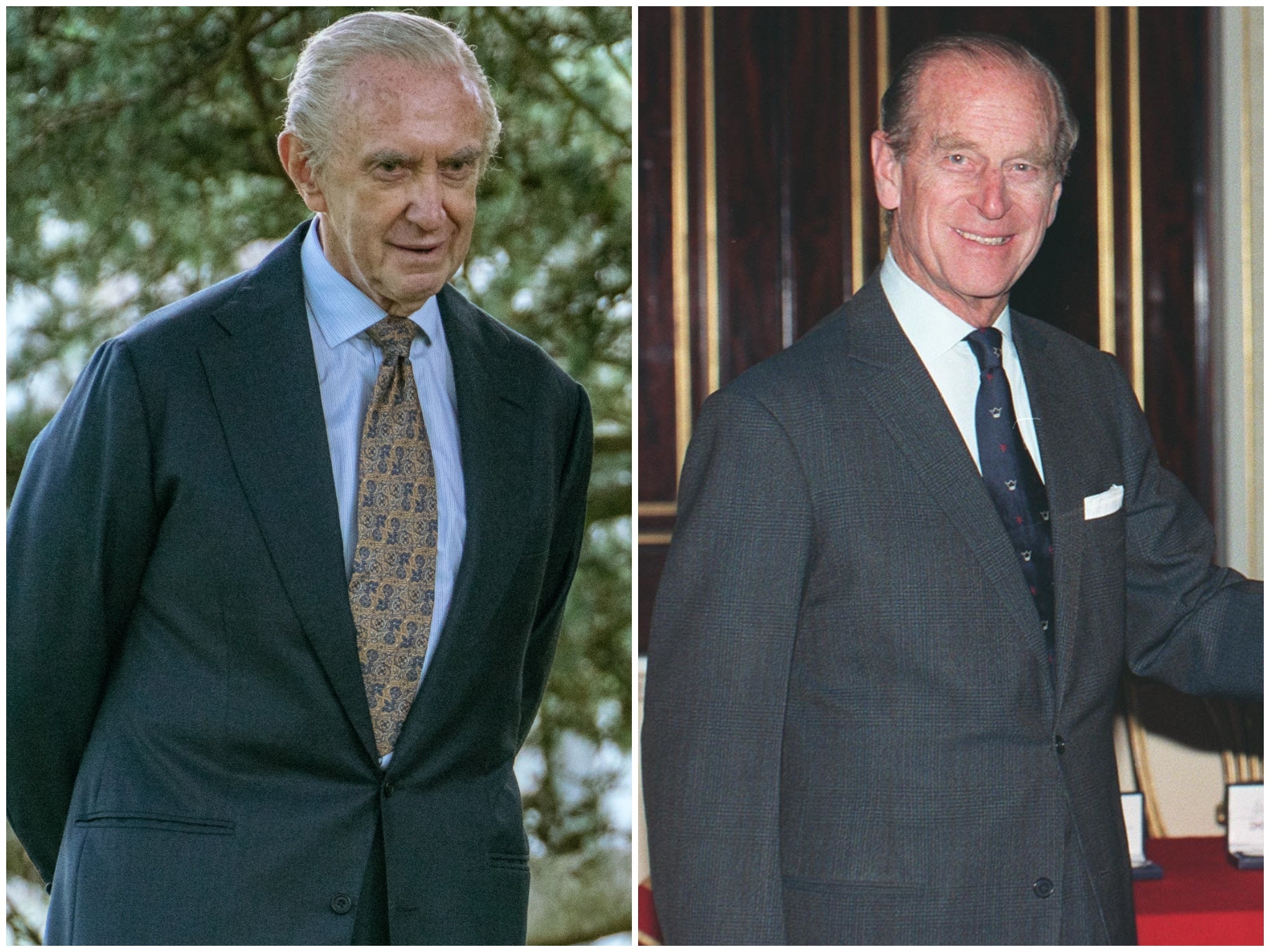 Jonathan Pryce (left) and Prince Philip