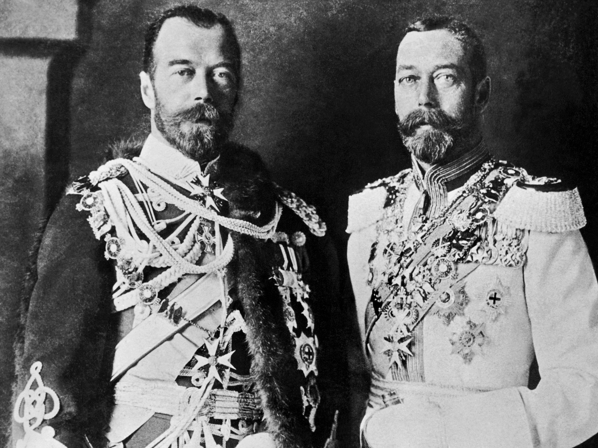 Czar Nicholas II of Russia and King George V of England