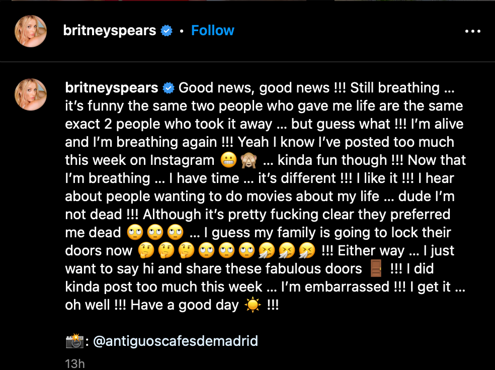 Britney Spears has message for Millie Bobby Brown in response to biopic comments