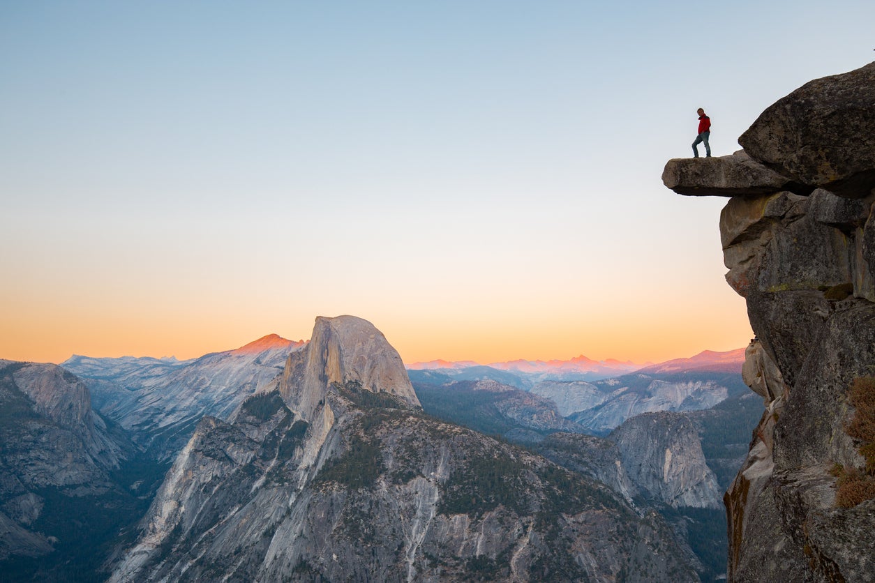 The infamous ledge on Half Dome, Yosemite National Park