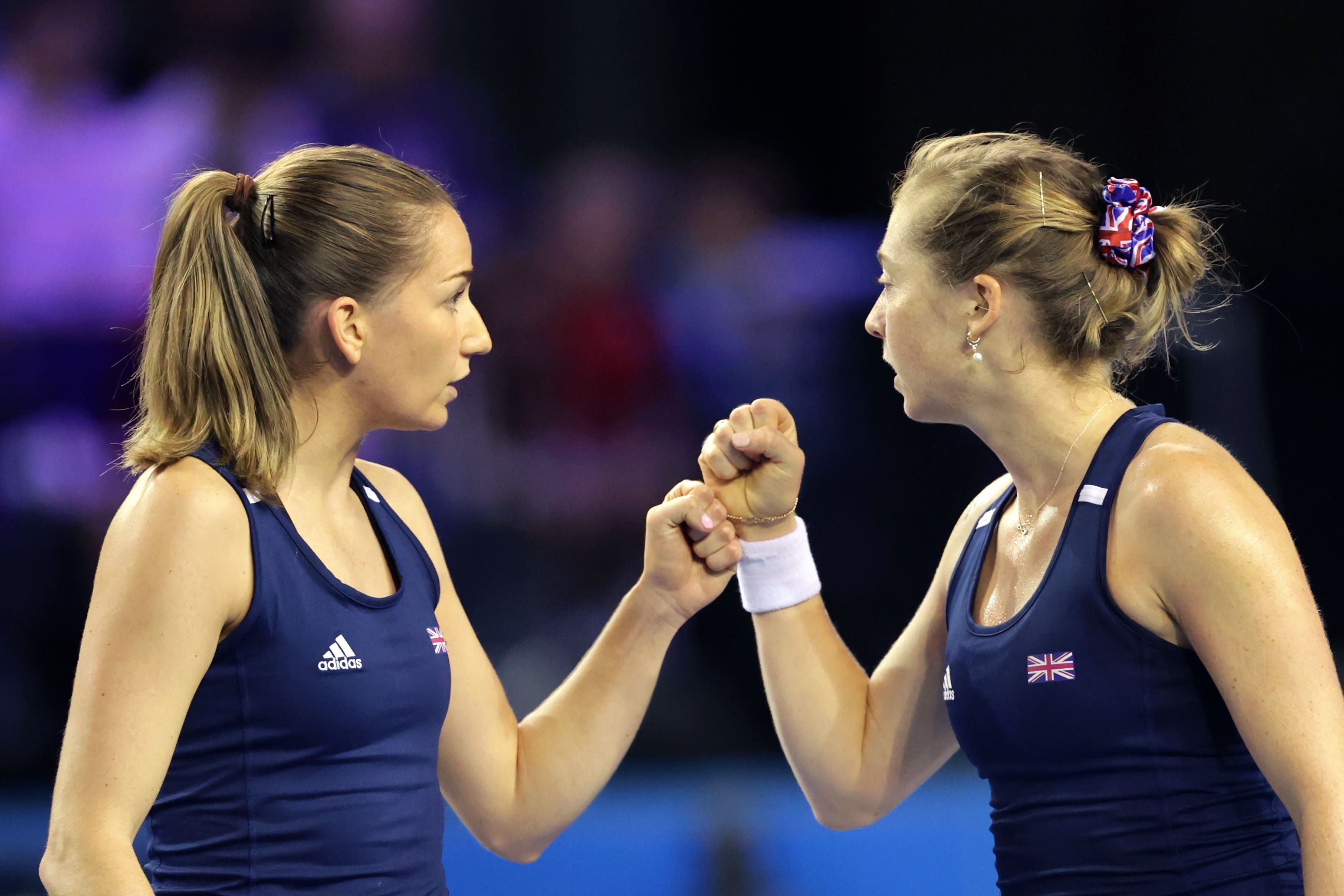 Olivia Nicholls (left) and Alicia Barnett shone in Glasgow (Steve Welsh/PA)