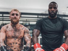 Jake Paul trains with British world champion Lawrence Okolie