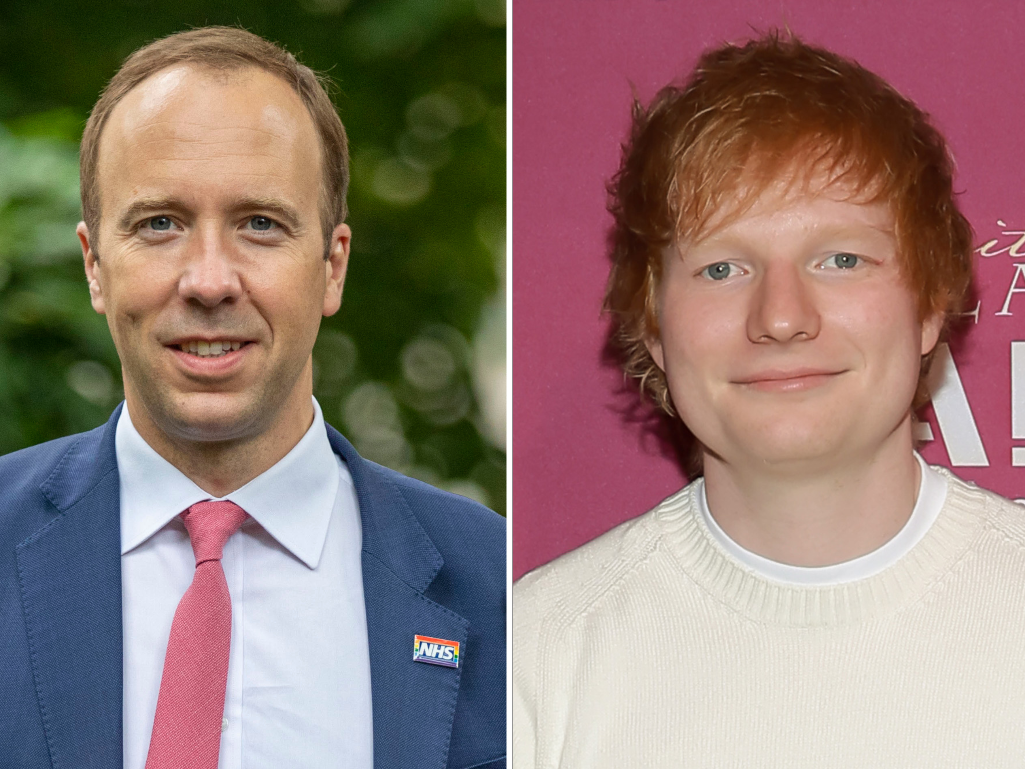 Matt Hancock and Ed Sheeran