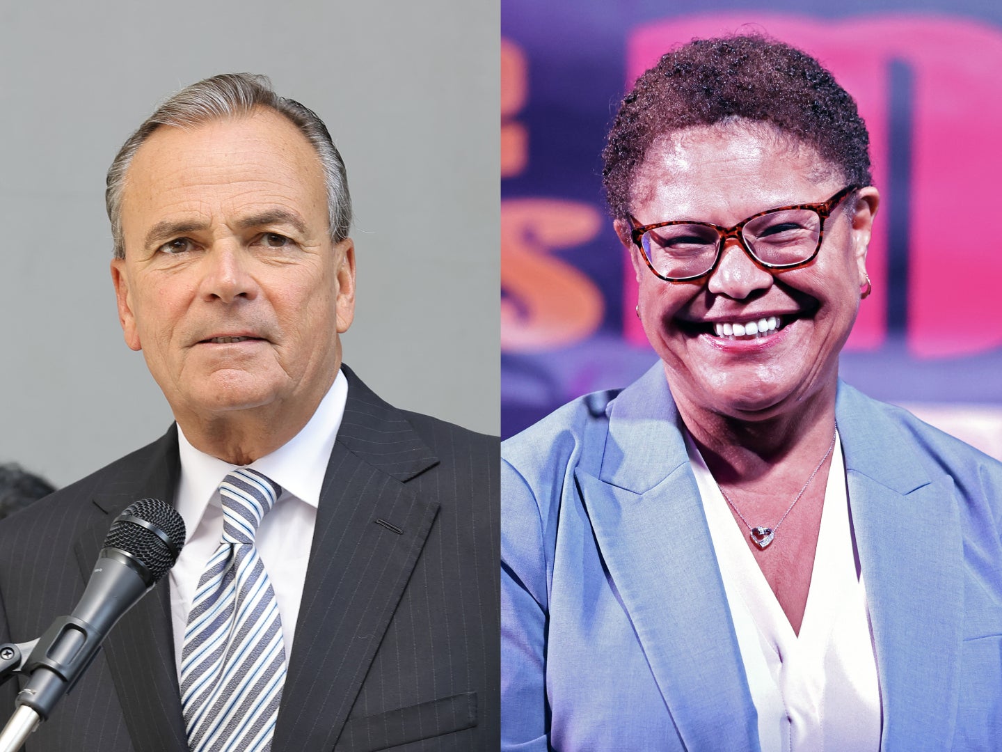 Billionaire Rick Caruso has small lead over Karen Bass as race for LA mayor still too close to call 