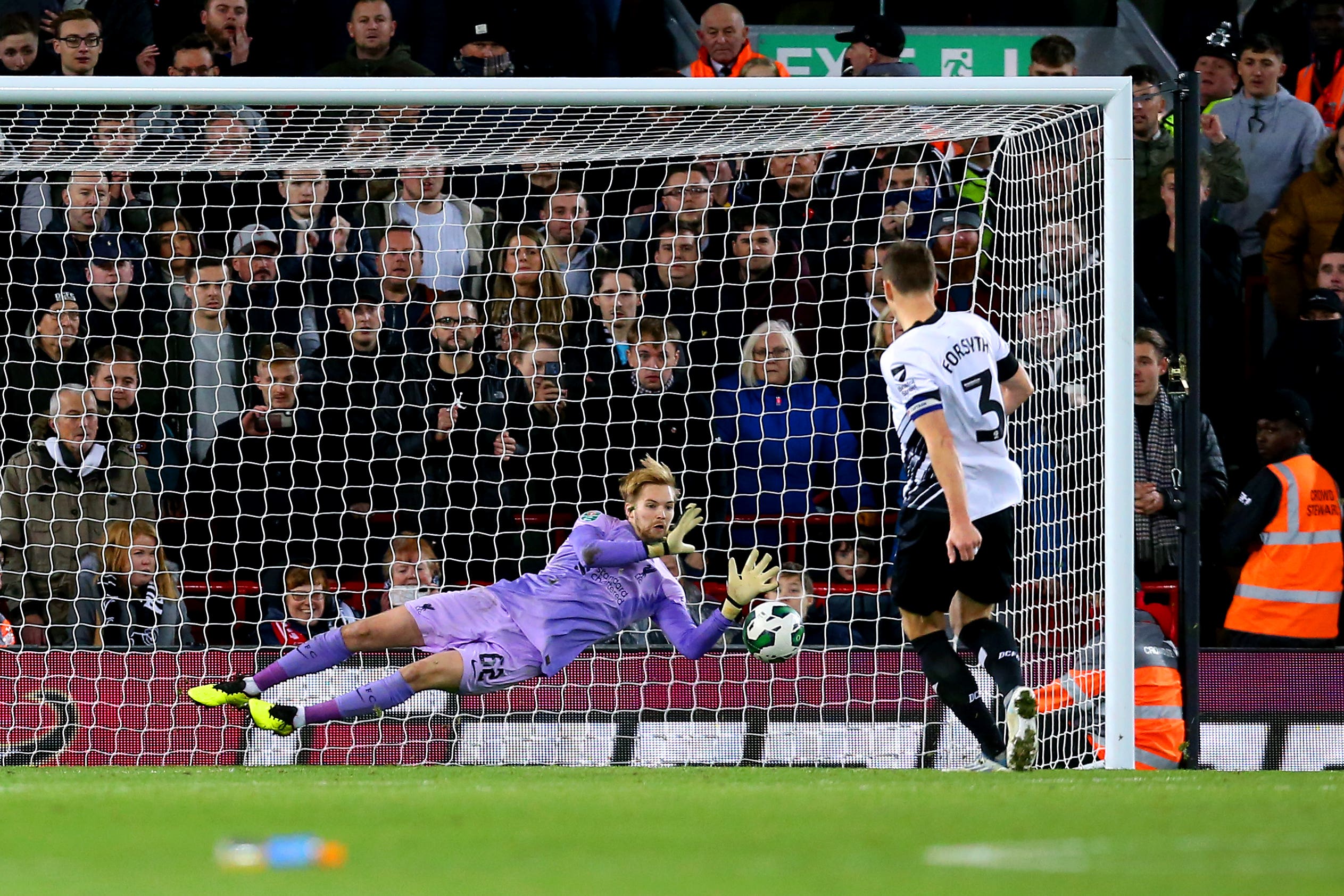 Liverpool goalkeeper Caoimhin Kelleher was their Carabao Cup hero again (Nigel French/PA)