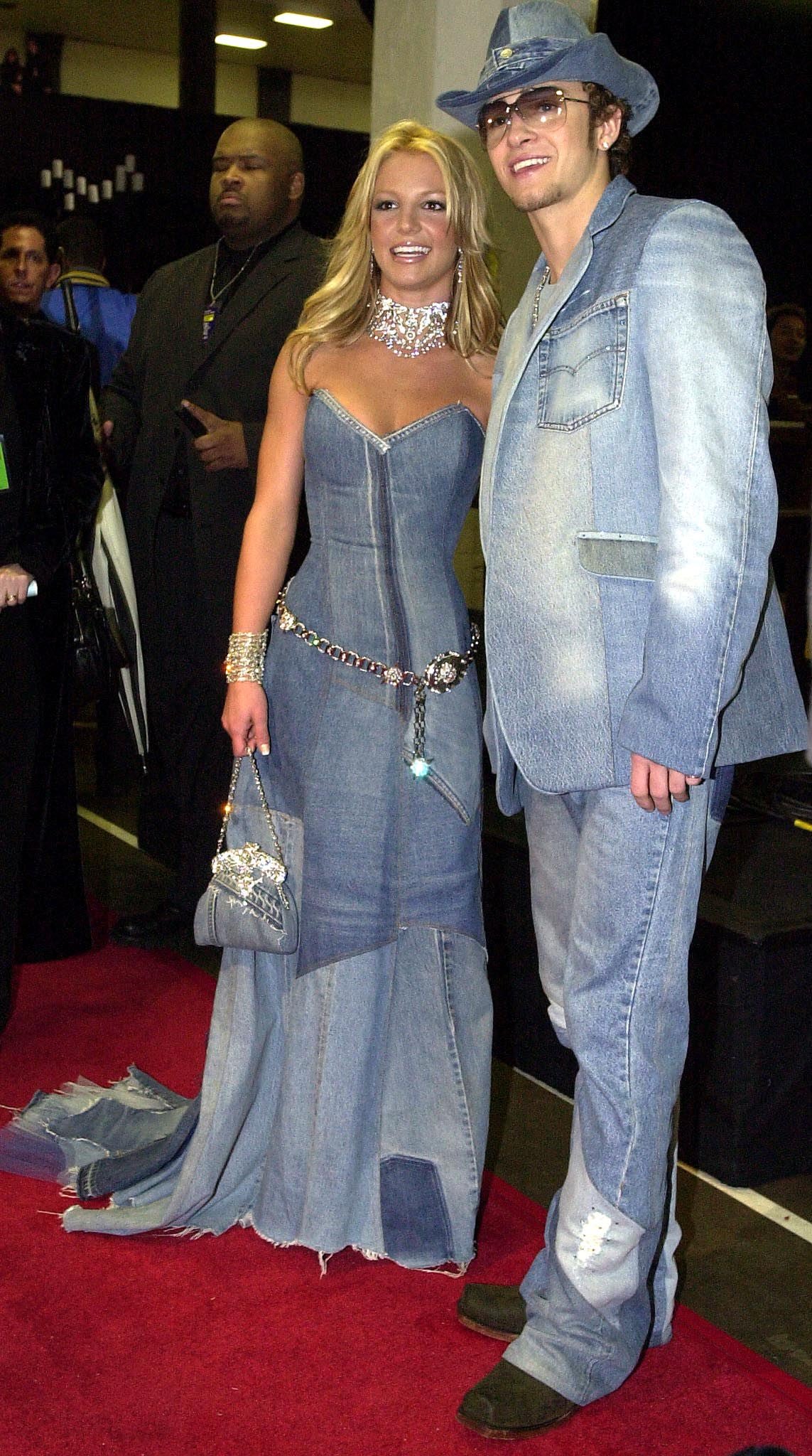 Britney Spears and Justin Timberlake wore all-denim ensembles to American Music Awards in 2001