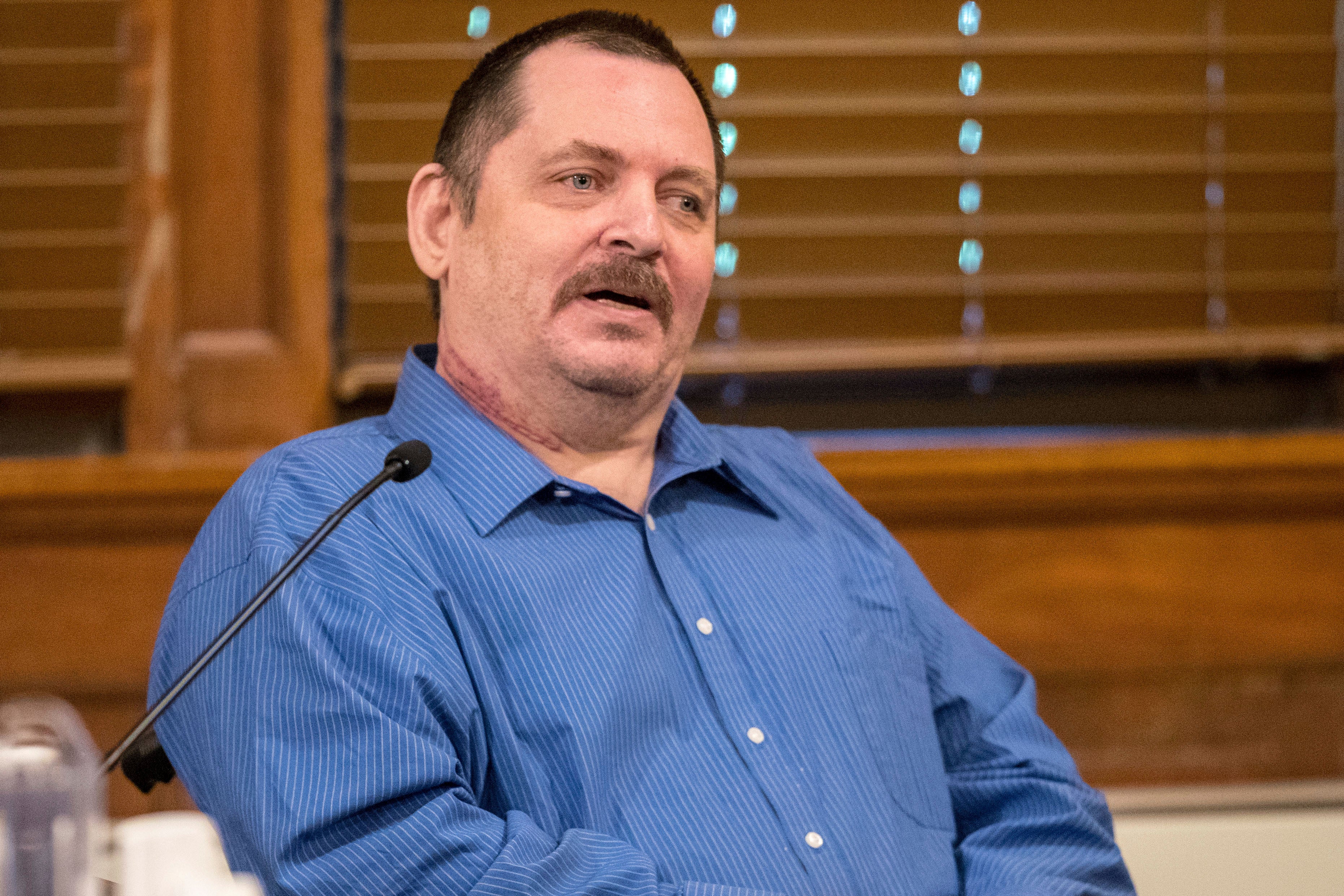 Aubrey Trail testifies during his murder trial in 2019