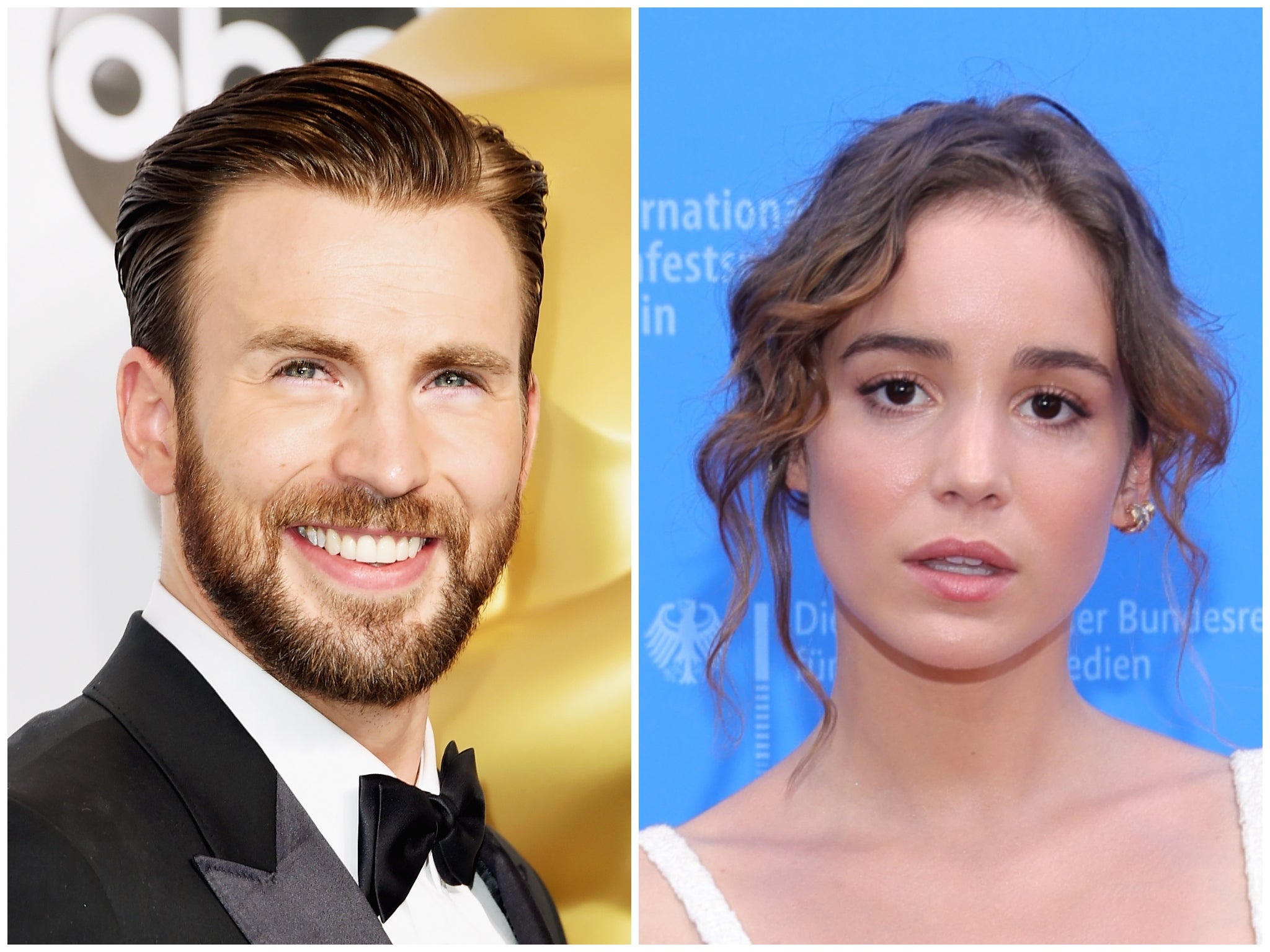 Chris Evans (left) and Alba Baptista (right) are reportedly dating