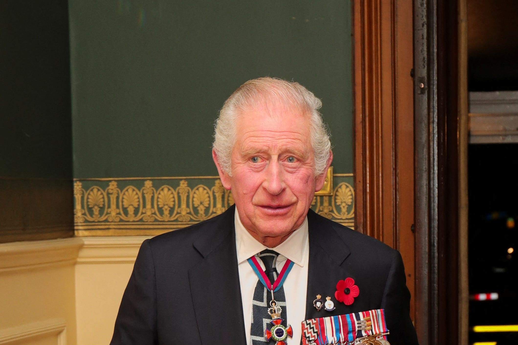 The King arrives for the annual Royal British Legion Festival of Remembrance at the Royal Albert Hall (Chris Radburn/PA)