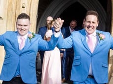 Gay couple turned away by 31 churches finally tie the knot