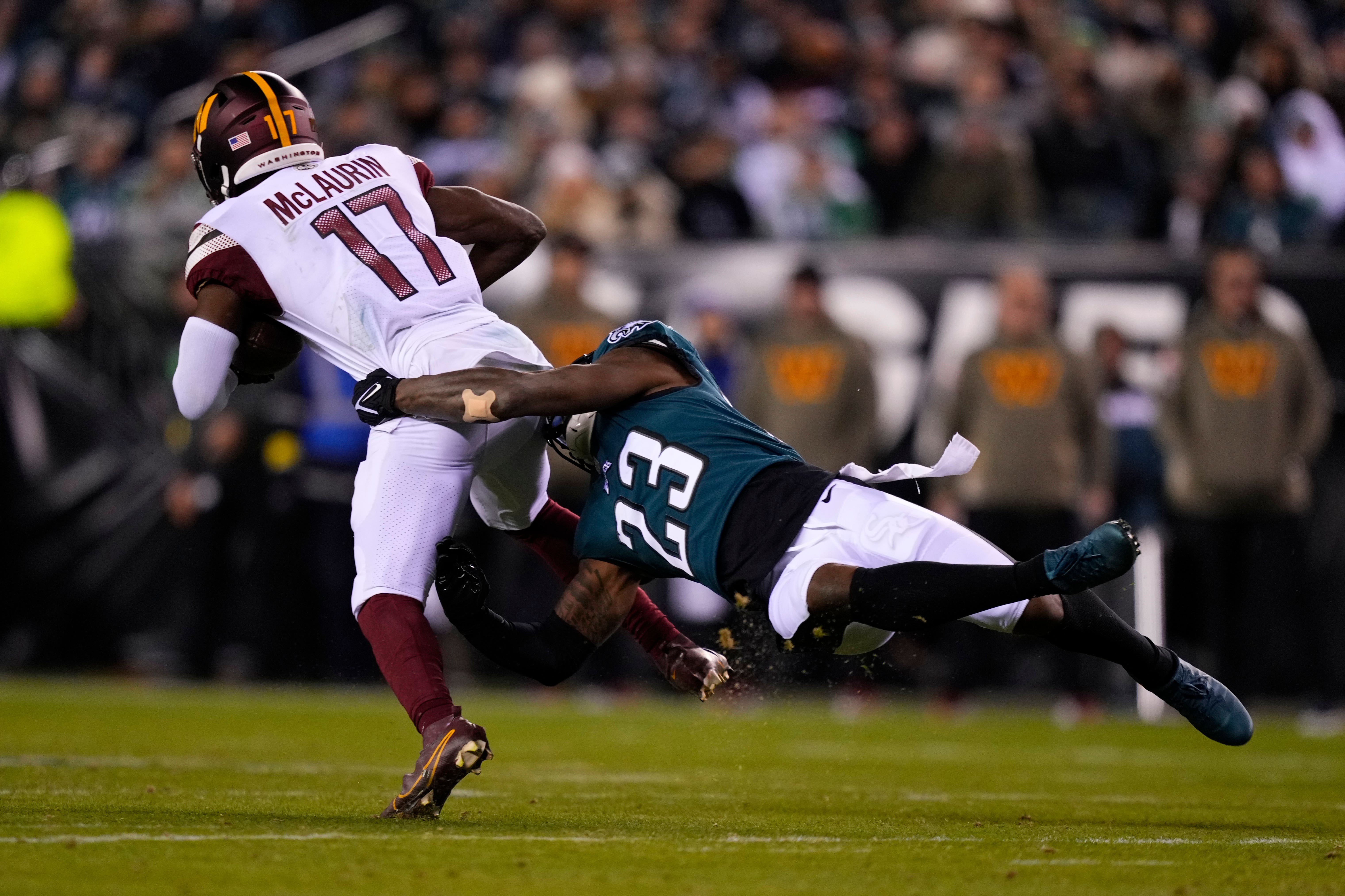 The Philadelphia Eagles’ quest for a perfect season has ended with a 32-21 loss to the Washington Commanders (Matt Slocum/AP)