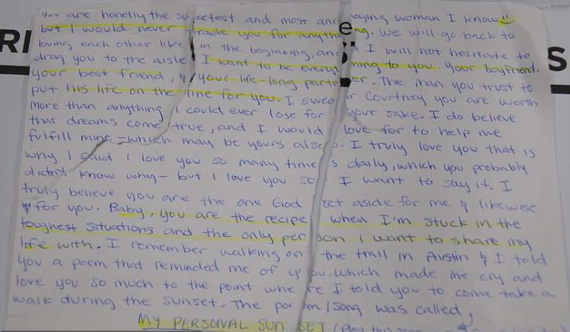 A letter that appears to be written by Christian Obumseli to Courtney Clenney before the alleged stabbing