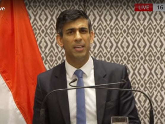 Rishi Sunak speaks at the G20 summit