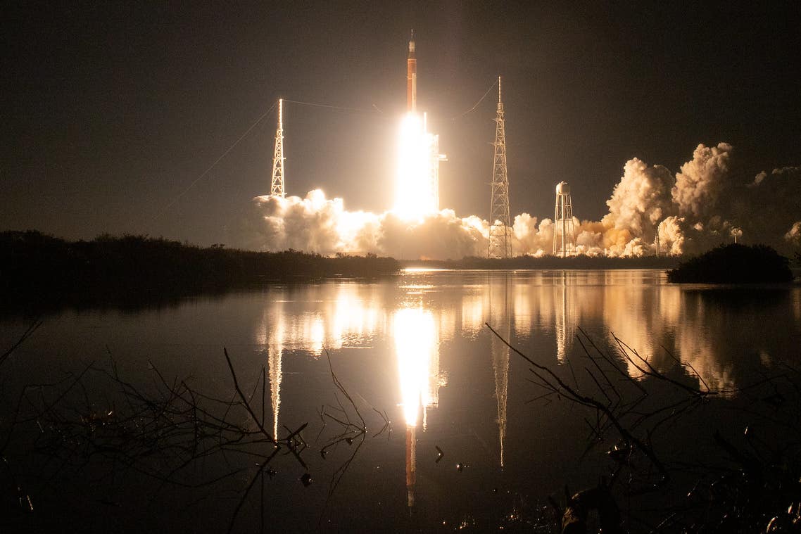 Nasa’s Artemis 1 mission blasts off