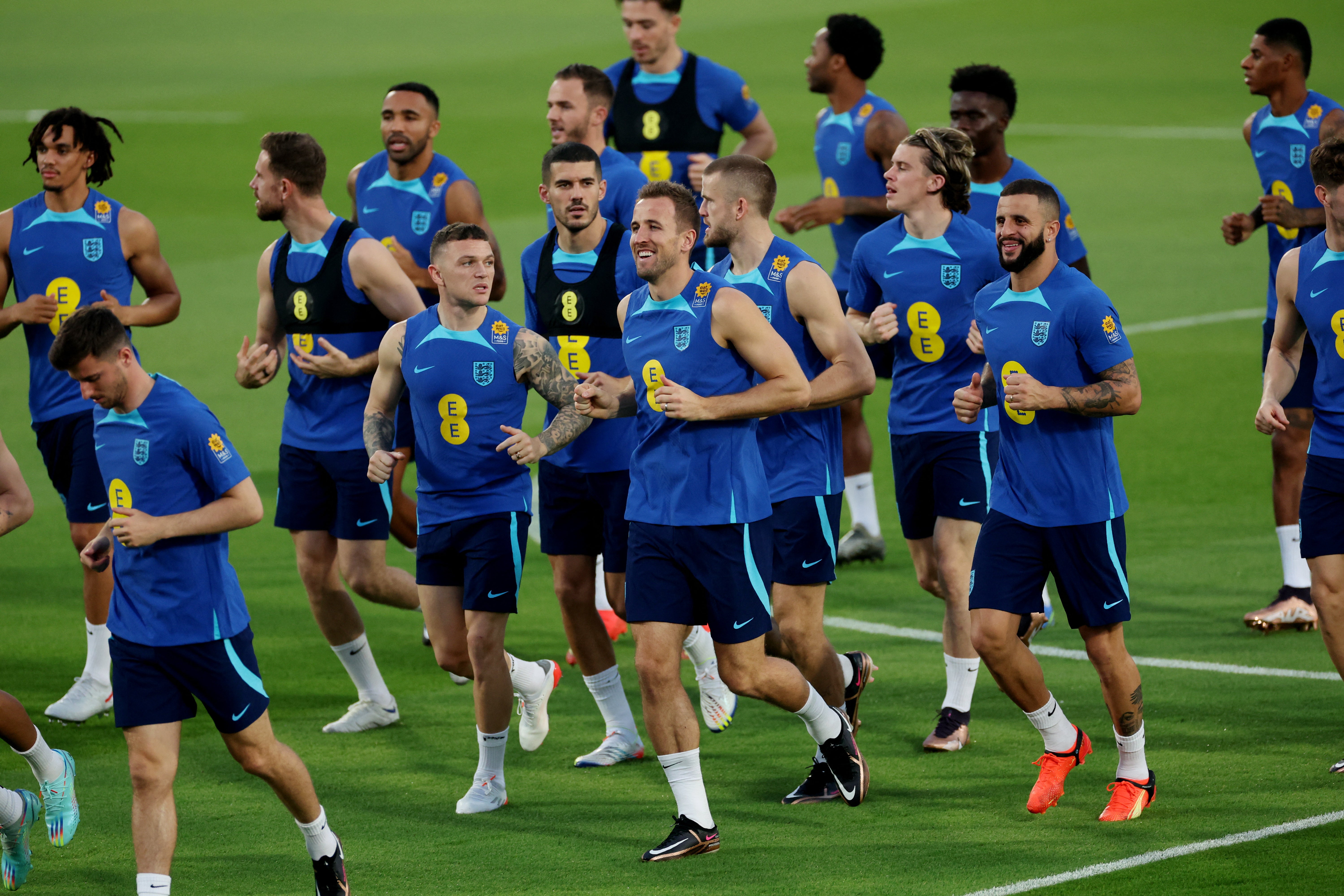 Captain Harry Kane led the team at the Al Wakrah Sports Complex