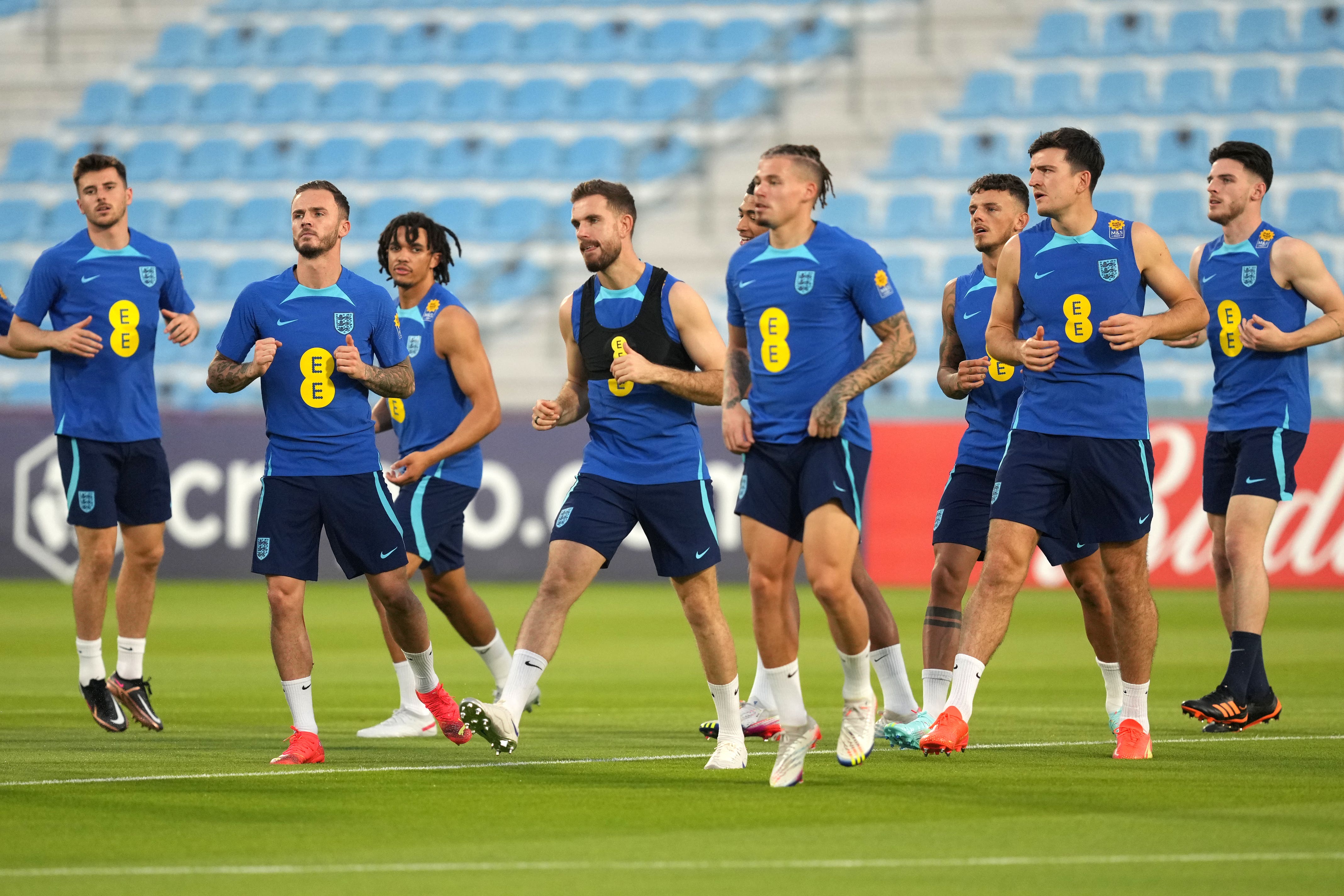 England had their first training session (Martin Rickett/PA)