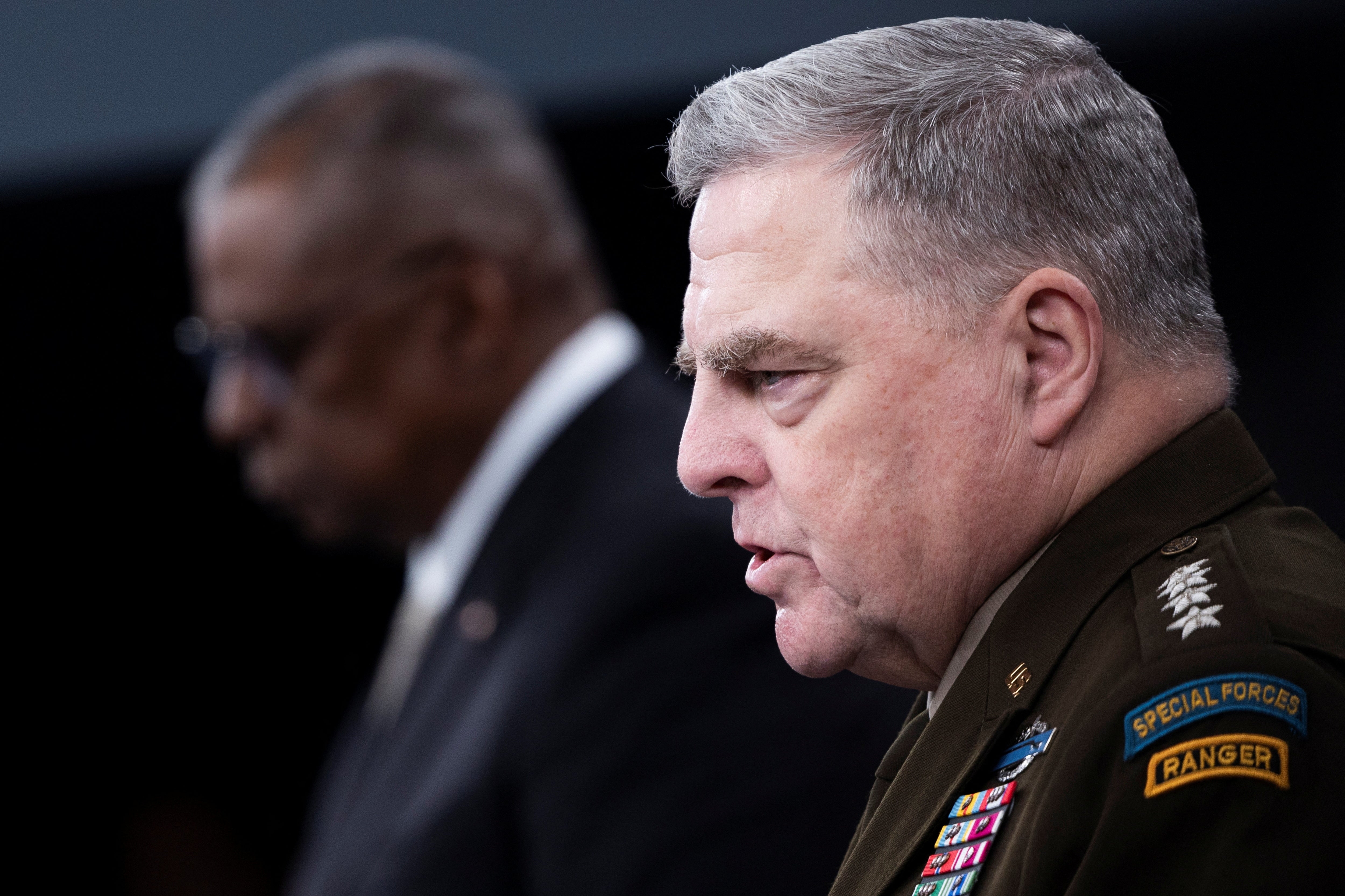 US Defense Secretary Lloyd Austin, left, and General Mark Milley, chairman of the joint chiefs of staff